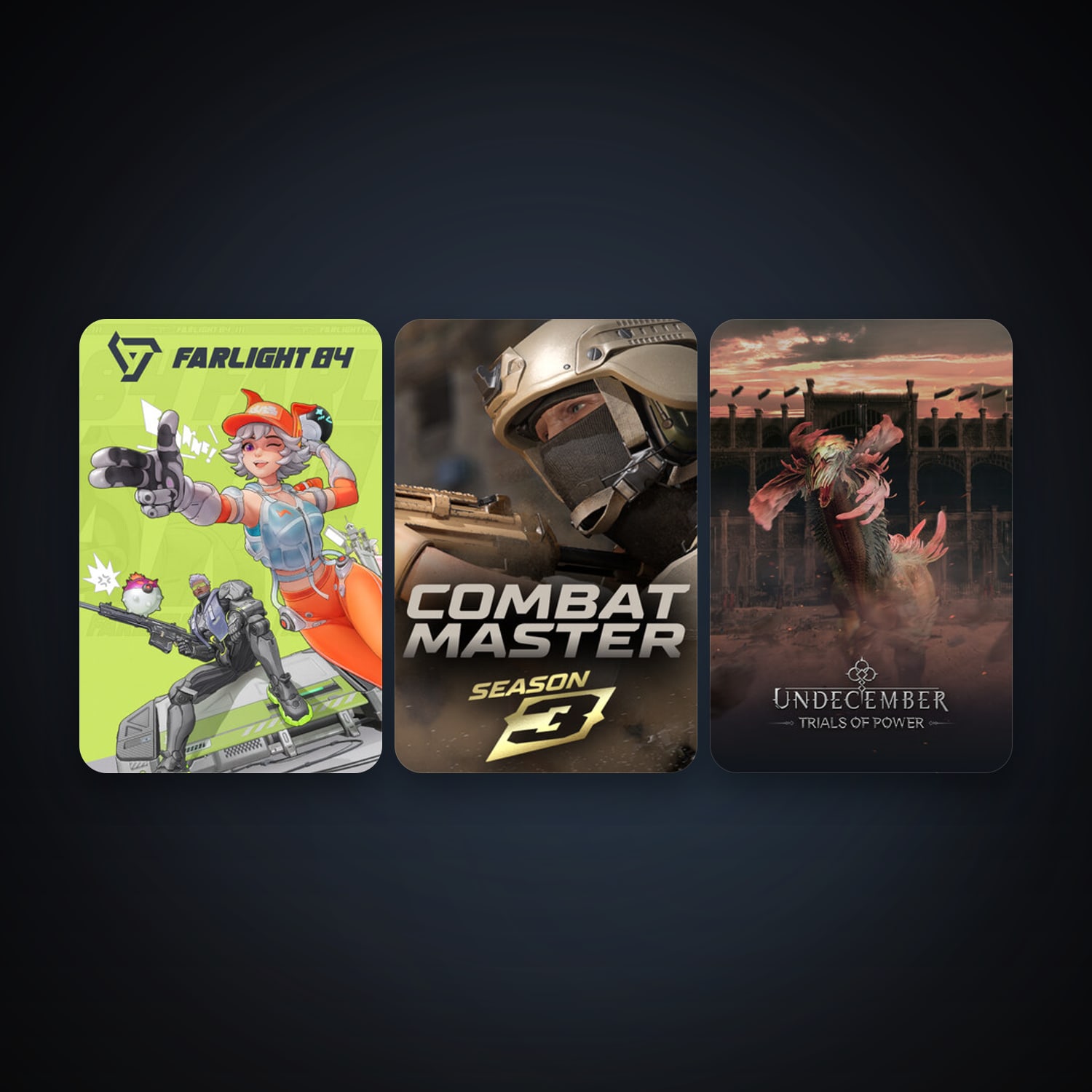 UNDECEMBER + Farlight 84, 7 games, clean — HabibiAccounts