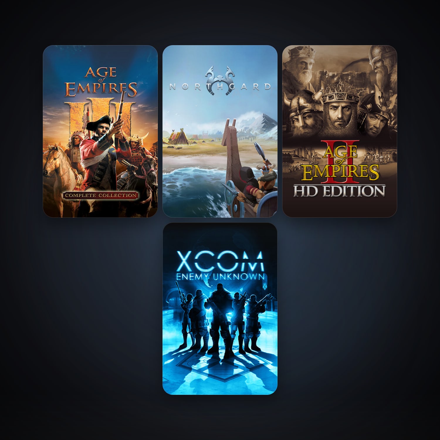 Age of Empires III + XCOM: Enemy Unknown, 4 games, clean — HabibiAccounts