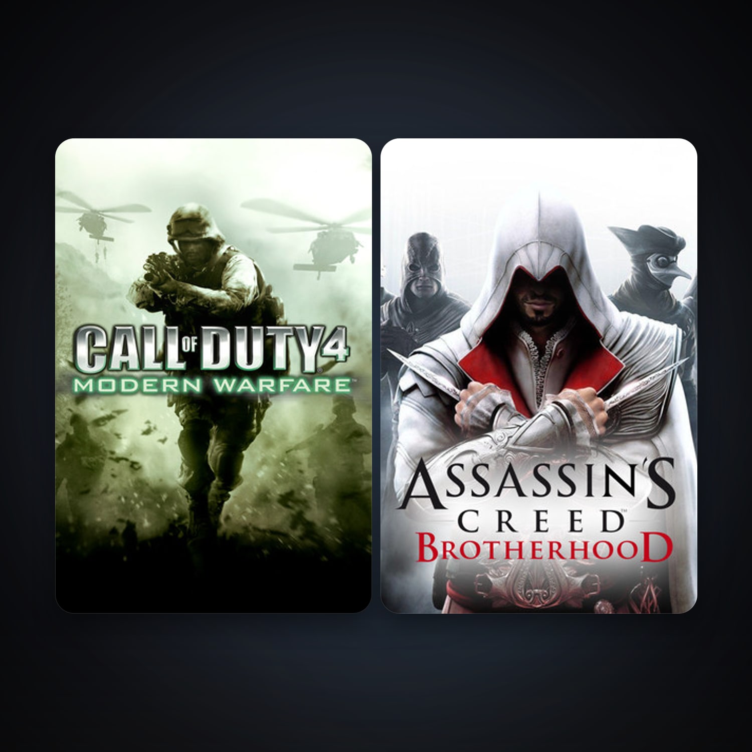 Call of Duty 4: Modern Warfare + Assassin’s Creed Brotherhood, 2 games, clean — HabibiAccounts