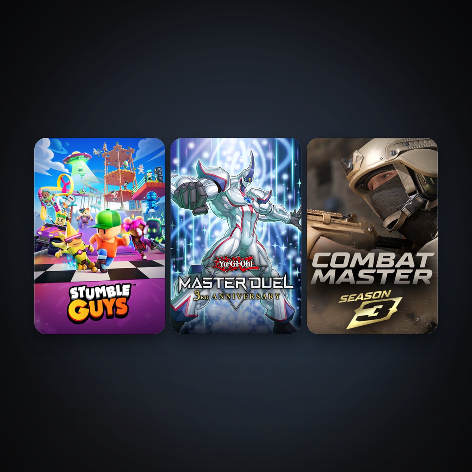 Yu-Gi-Oh! Master Duel + Stumble Guys, 5 games, clean — HabibiAccounts
