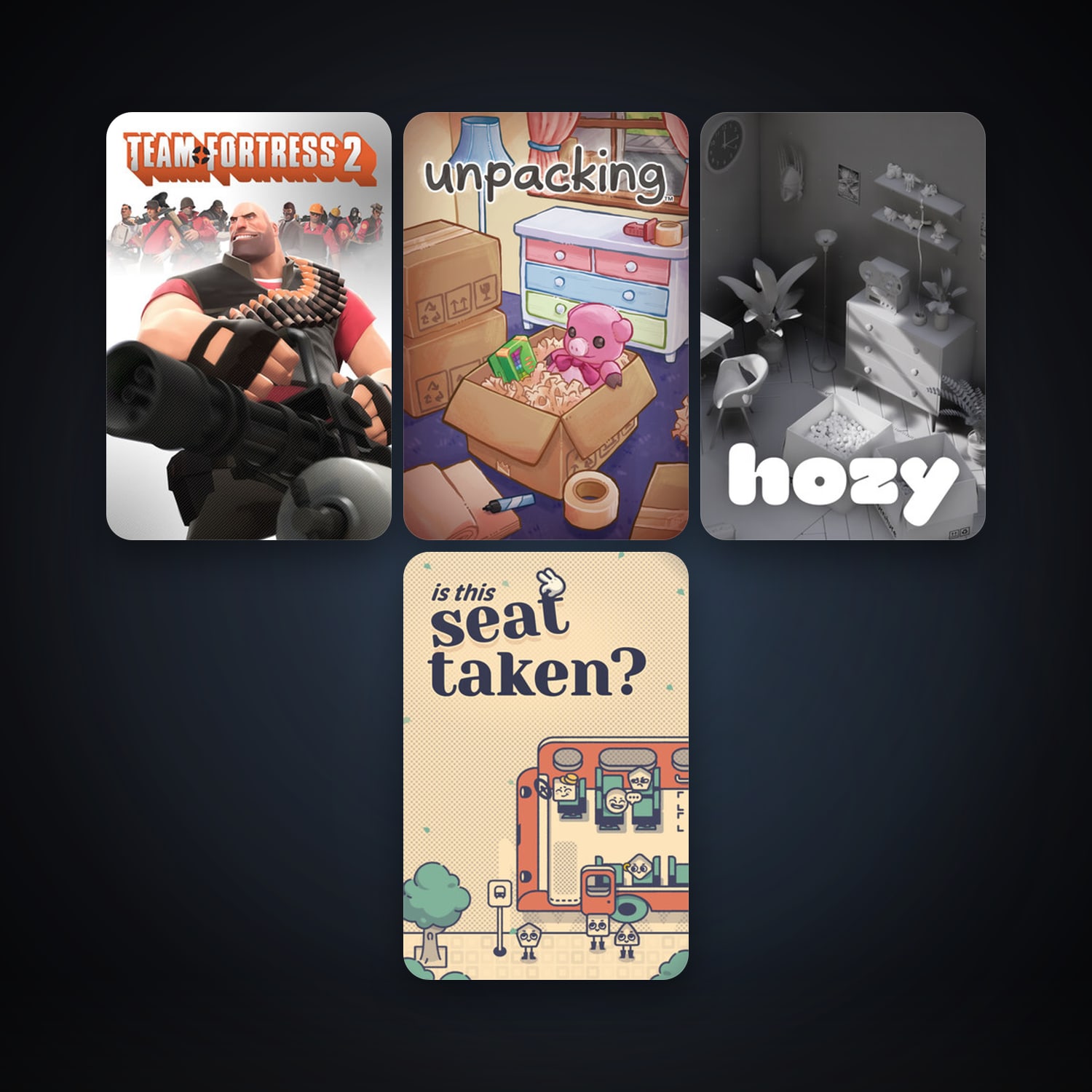Team Fortress 2 + Unpacking, 4 games, clean — HabibiAccounts