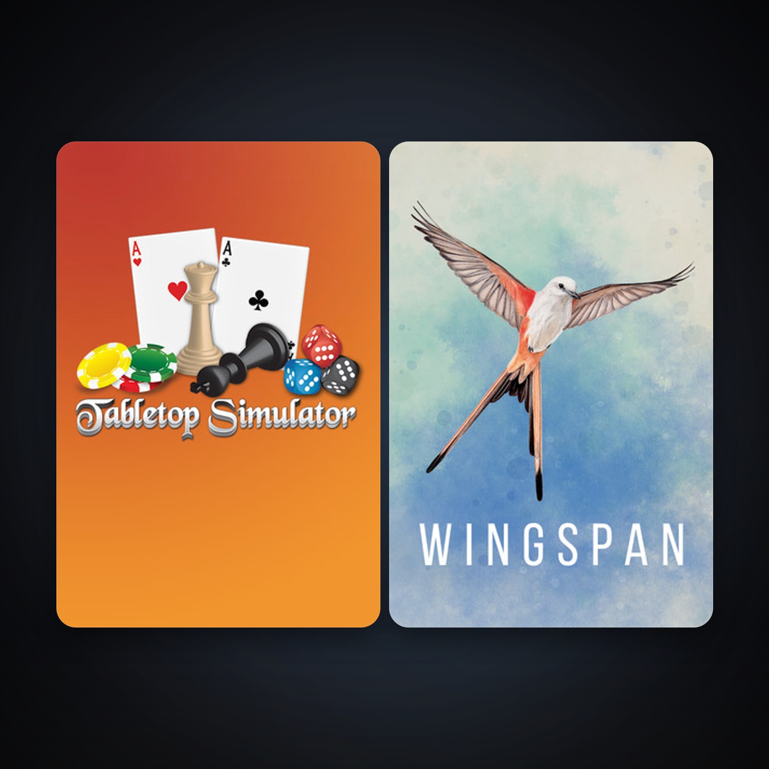 Tabletop Simulator + Wingspan, 2 games, clean — HabibiAccounts