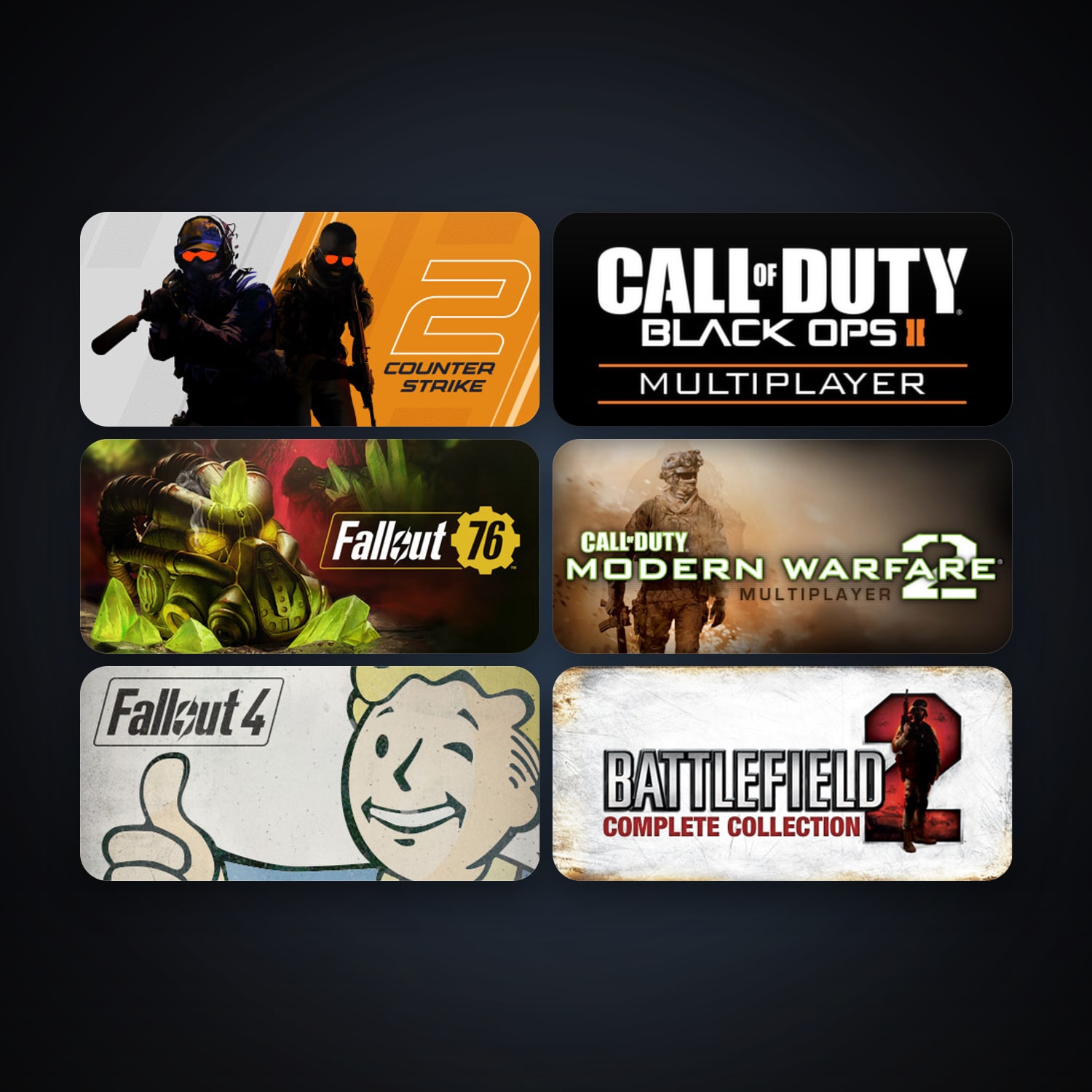 CS2 Prime + Call of Duty: Modern Warfare 2 (2009), 29 games, Steam 11, clean — HabibiAccounts