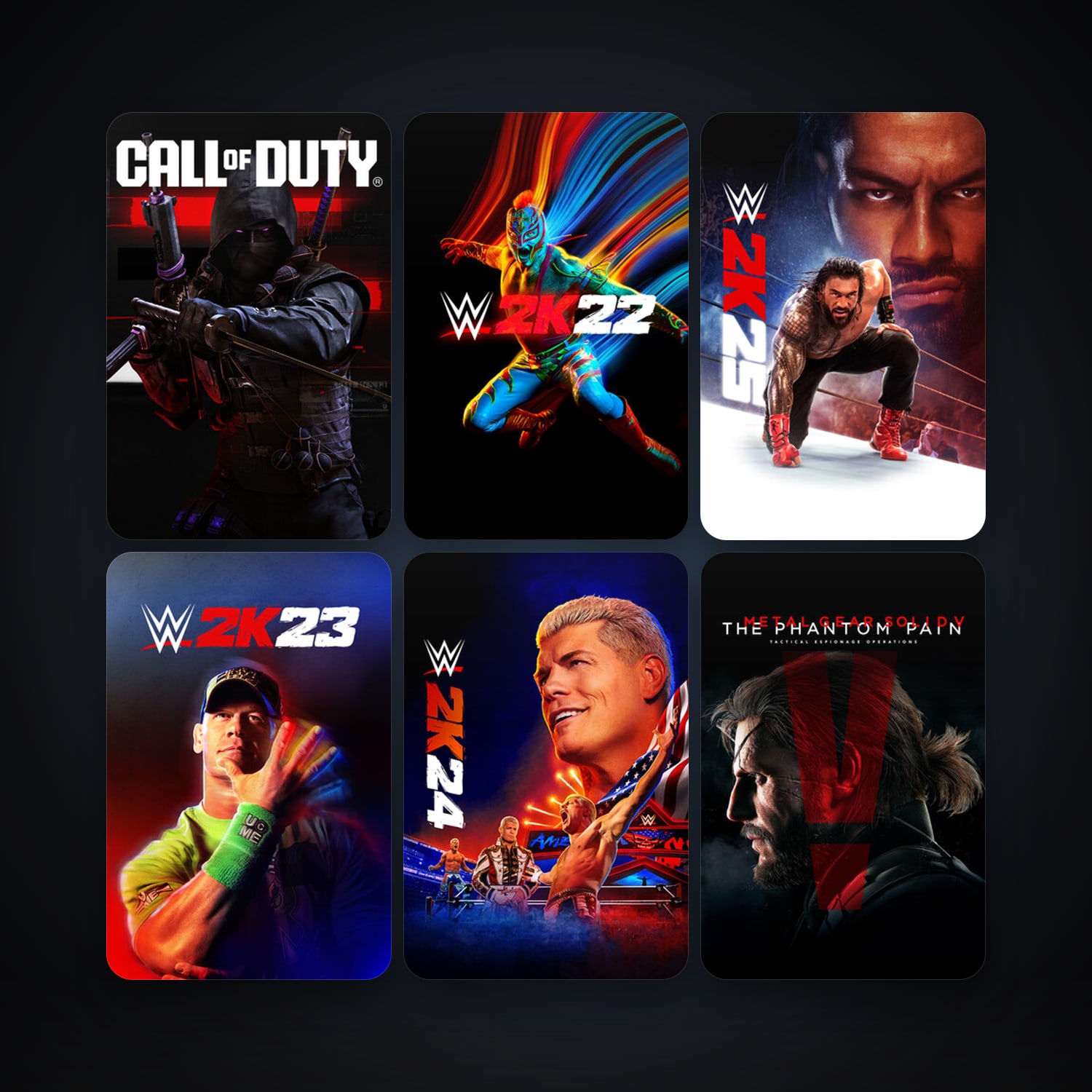 Metal Gear Solid V: THE Phantom Pain + WWE 2K22, 48 games, clean — HabibiAccounts
