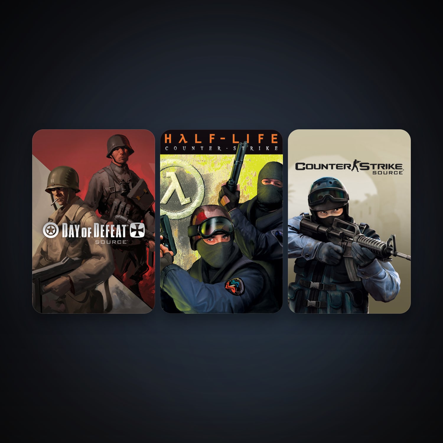 Counter-Strike + Counter-Strike: Source, 5 games, Steam 10, clean — HabibiAccounts