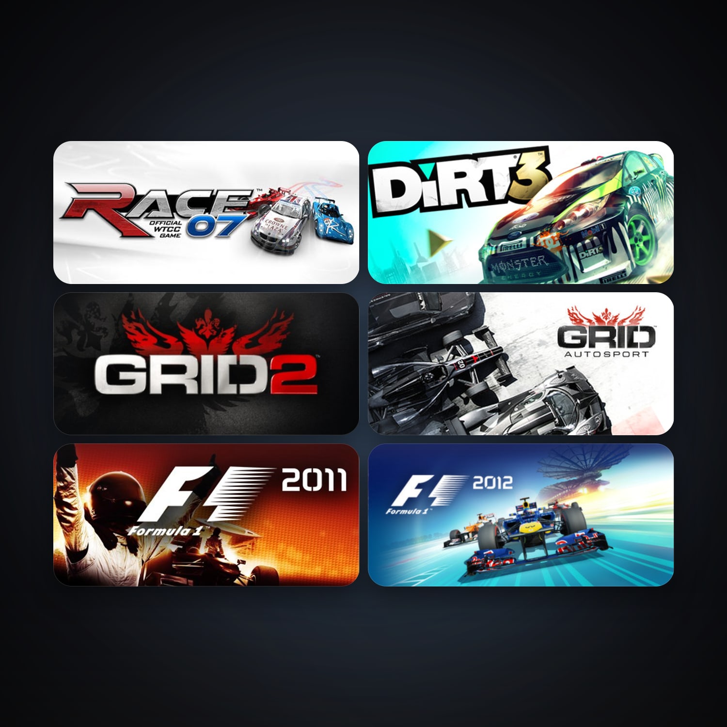 RACE 07 + GRID (2008), 27 games, Steam 11, clean — HabibiAccounts