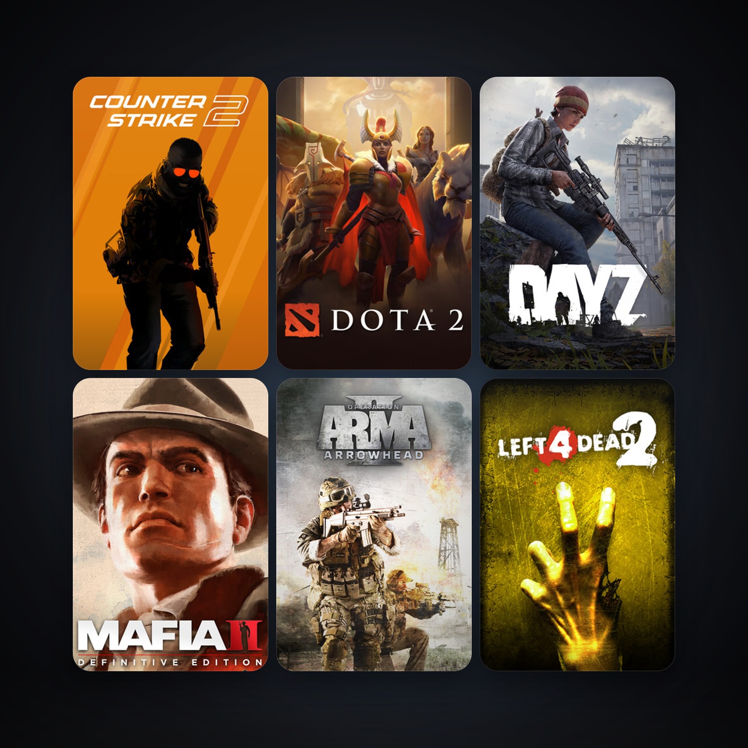 Left 4 Dead 2 + Dota 2, 22 games, Steam 10, clean — HabibiAccounts