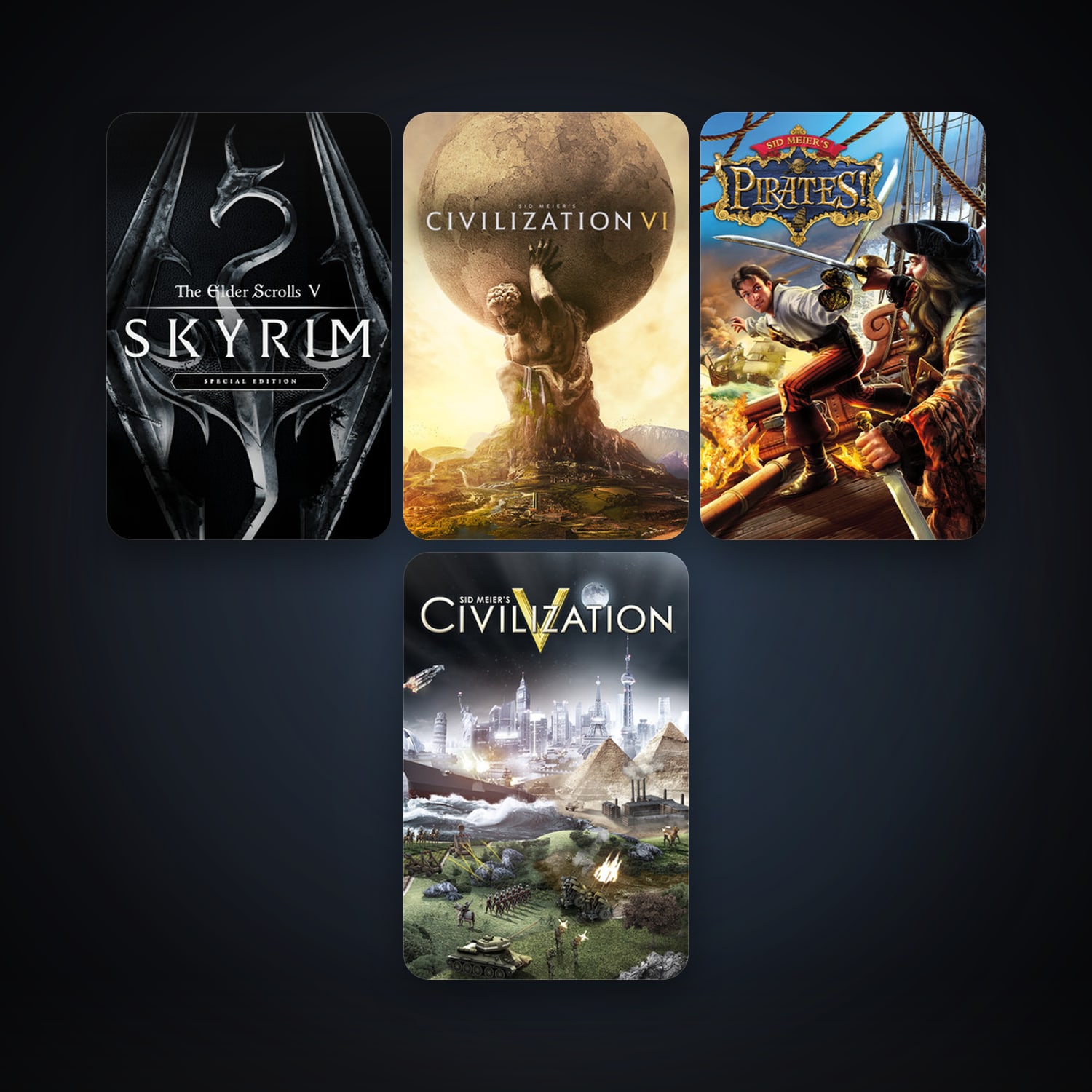 Sid Meier's Pirates! + Sid Meier's Civilization V, 19 games, clean — HabibiAccounts