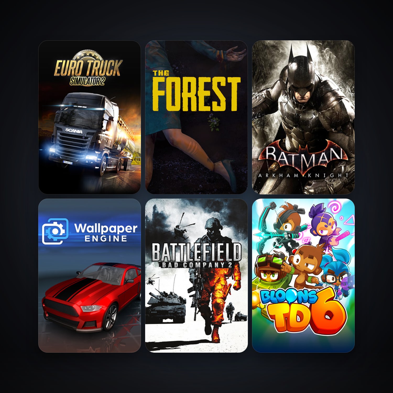 Battlefield: Bad Company 2 + Batman: Arkham Knight, 24 games, Steam 10, clean — HabibiAccounts