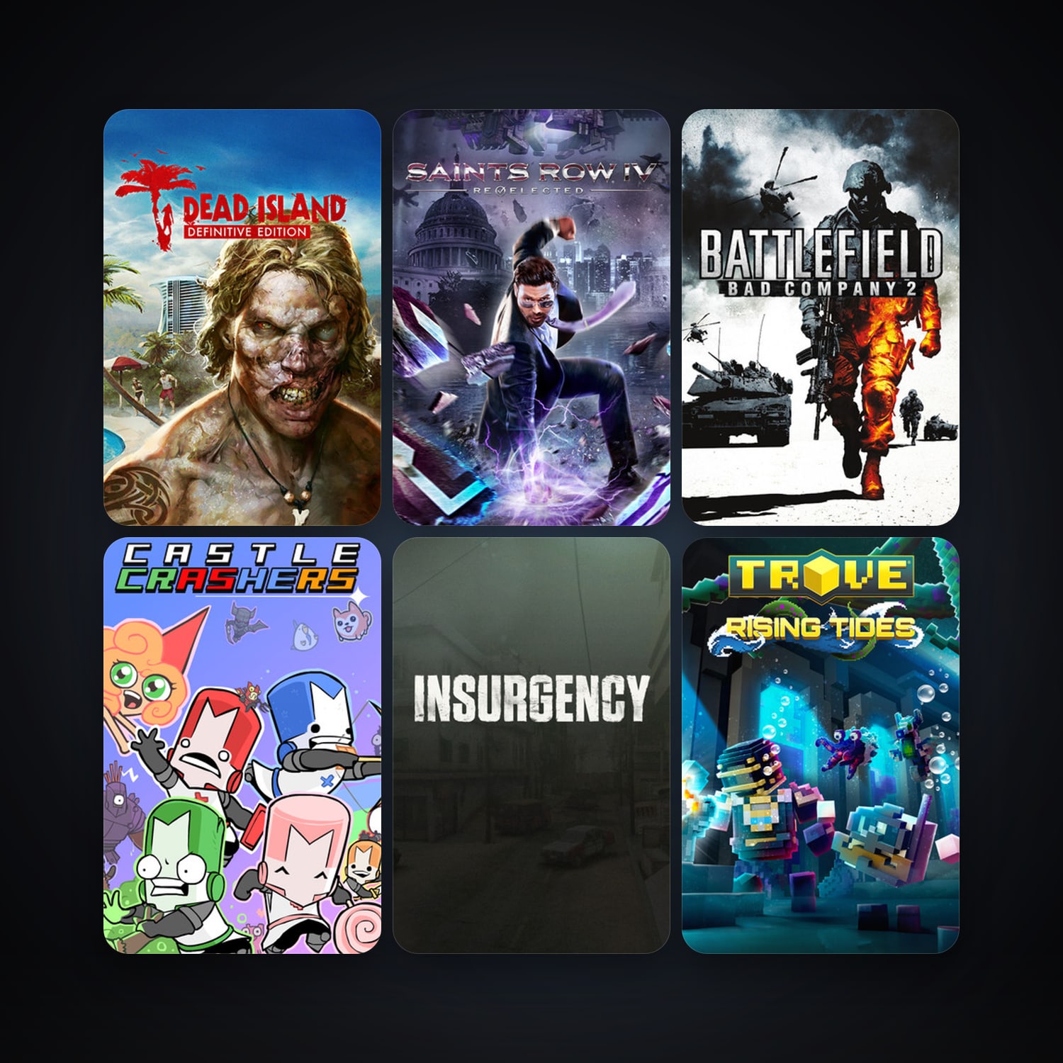 Battlefield: Bad Company 2 + Castle Crashers, 7 games, clean — HabibiAccounts