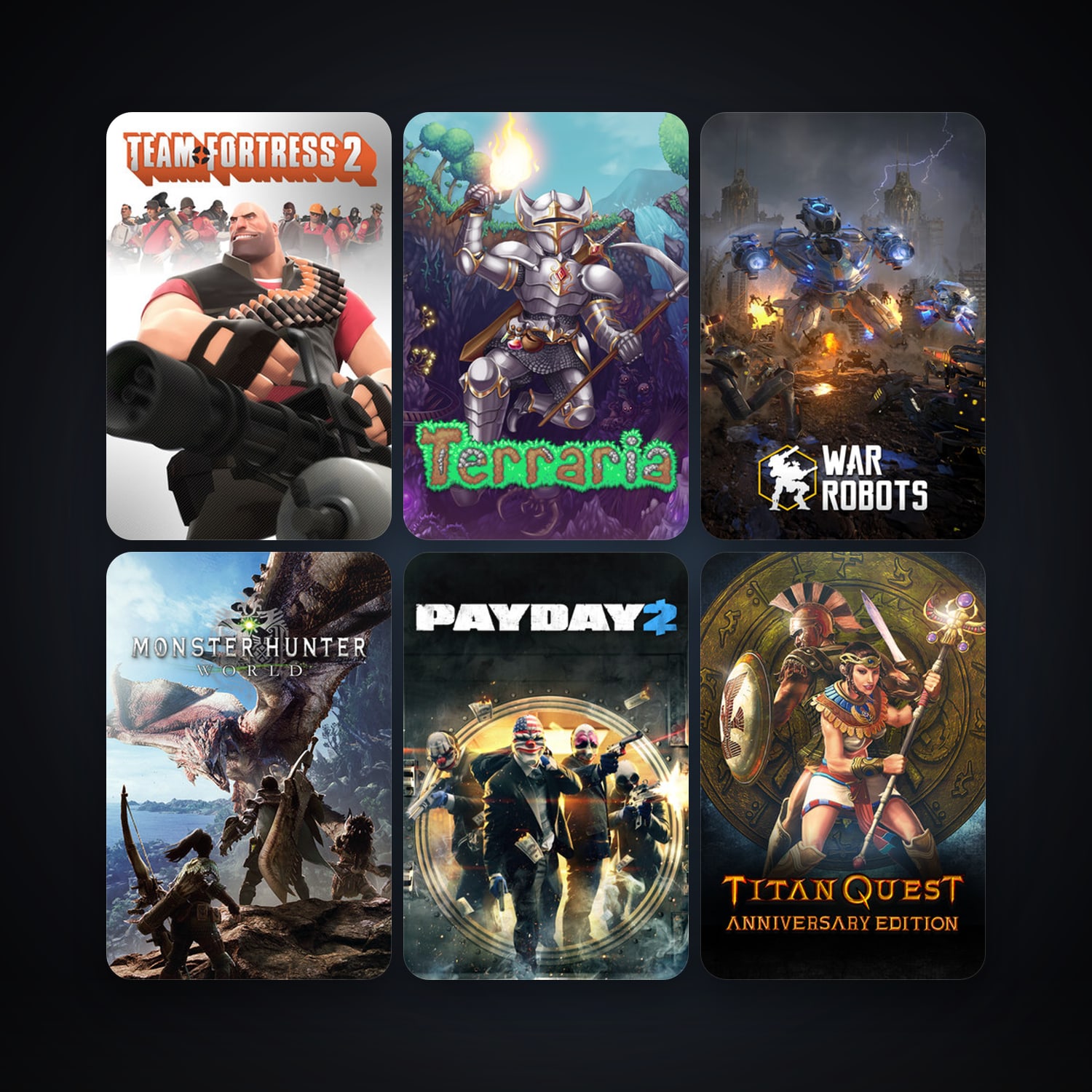 Team Fortress 2 + Terraria, 77 games, Steam 11, clean — HabibiAccounts
