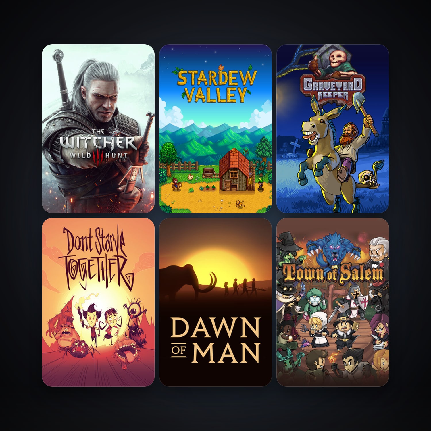 The Witcher 3: Wild Hunt + Don't Starve Together, 86 games, Steam 10, clean — HabibiAccounts