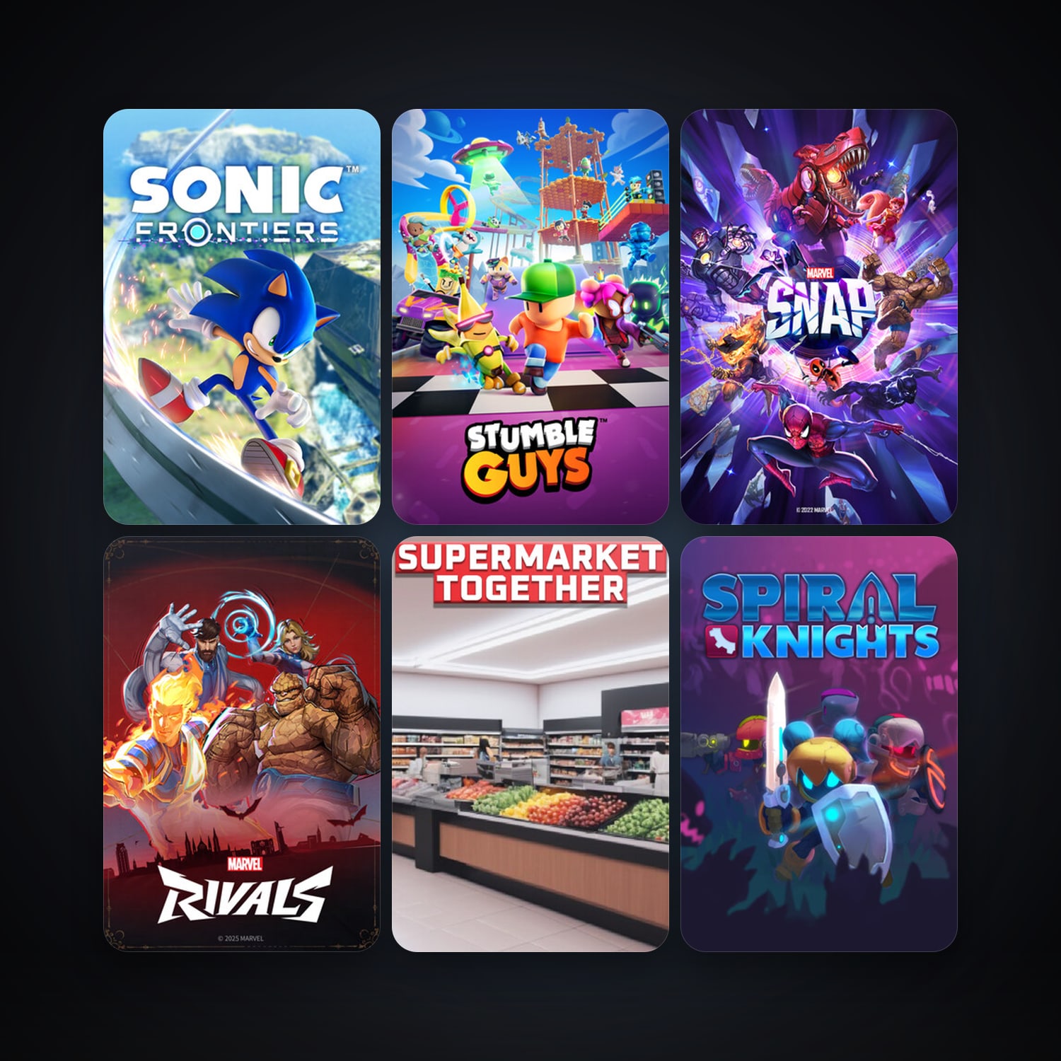 Spiral Knights + Sonic Frontiers, 15 games, clean — HabibiAccounts