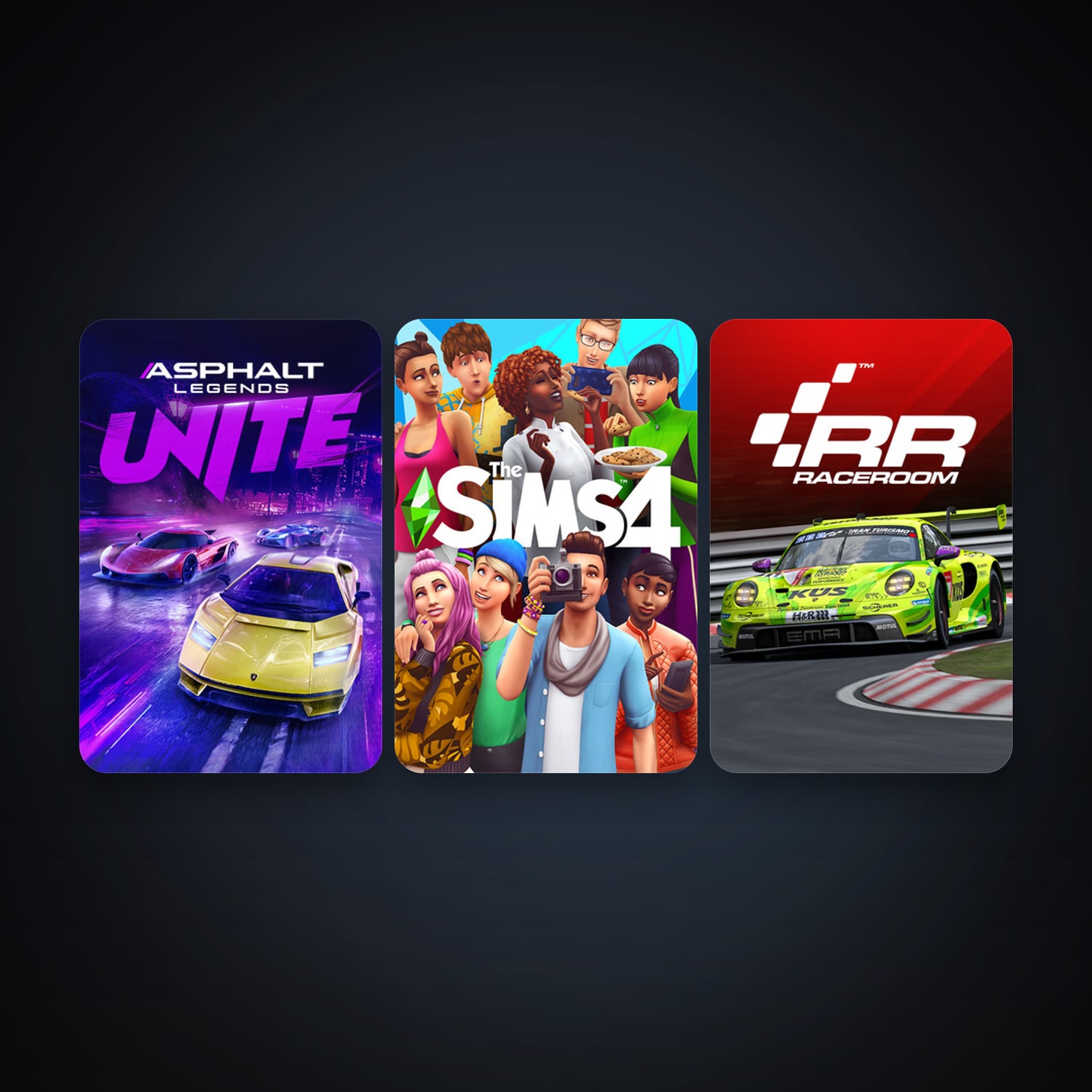 RaceRoom Racing Experience + The Sims 4, 5 games, clean — HabibiAccounts