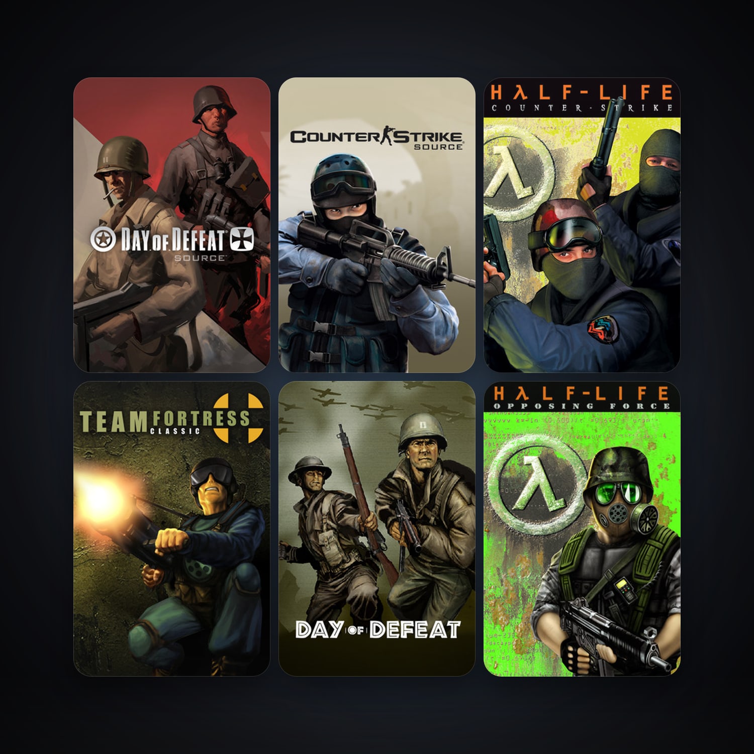 Counter-Strike + Team Fortress Classic, 11 games, Steam 11, clean — HabibiAccounts