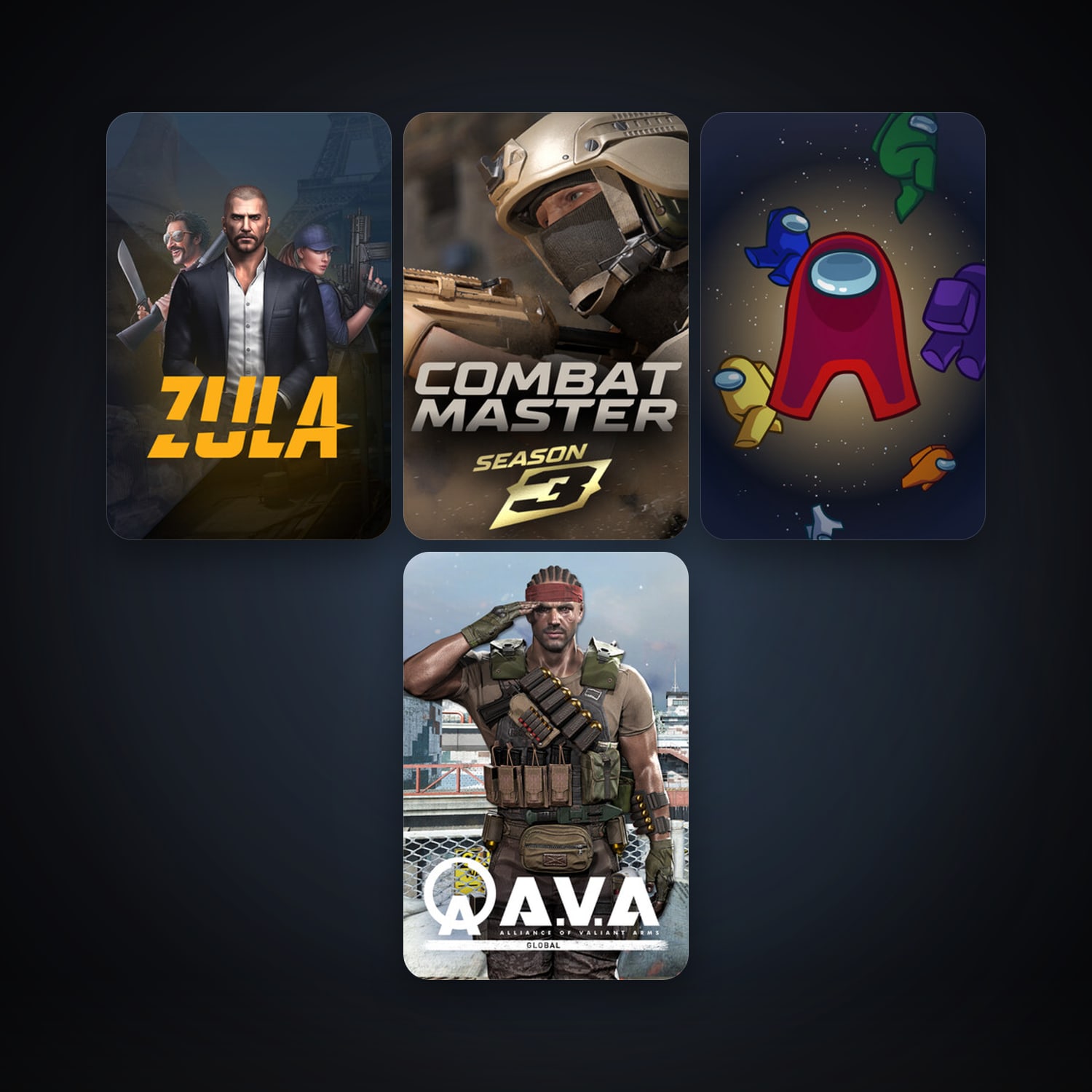 Zula Global + Among Us, 9 games, clean — HabibiAccounts