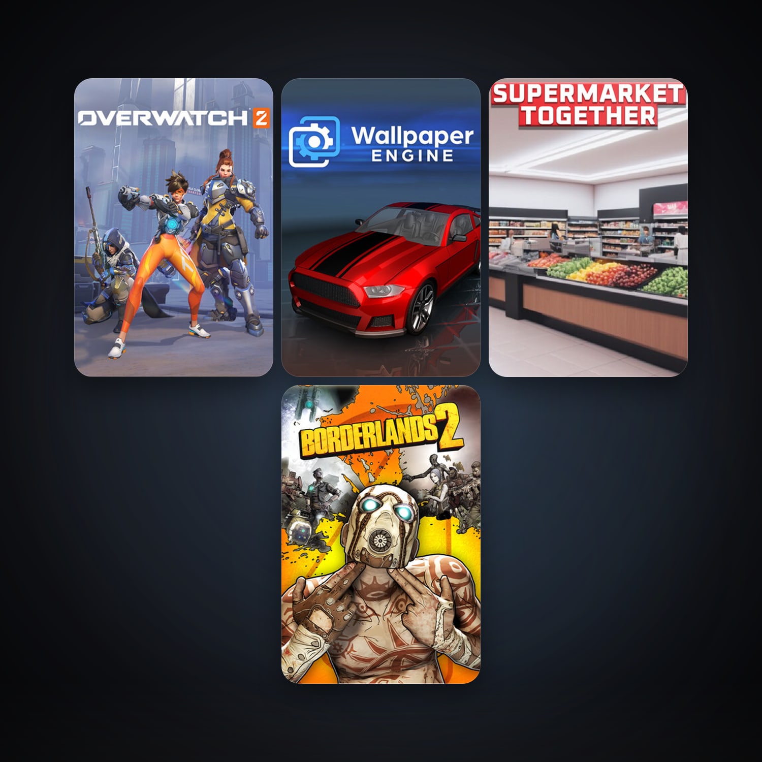 Borderlands 2 + Wallpaper Engine, 6 games, clean — HabibiAccounts