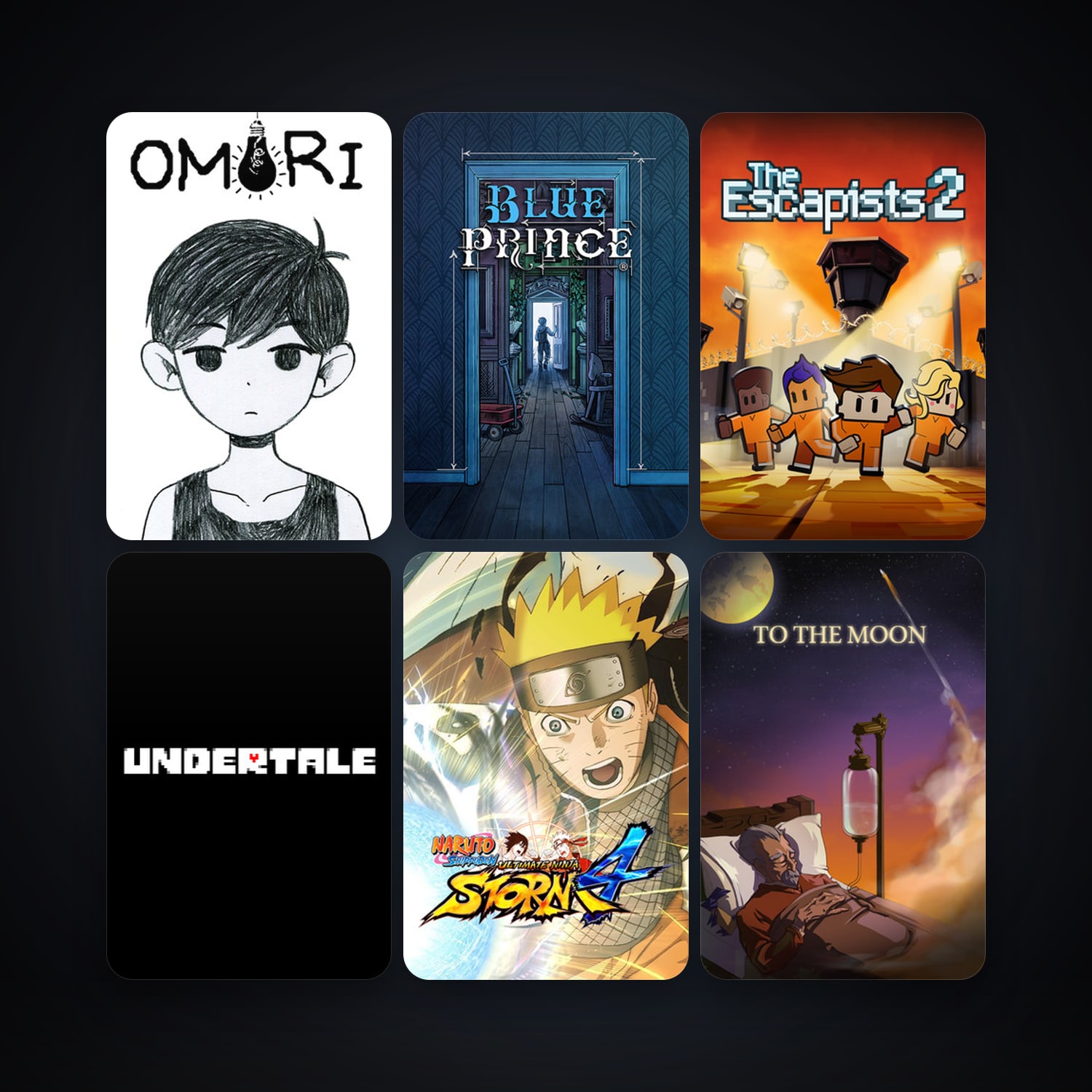 To the Moon + NARUTO SHIPPUDEN: Ultimate Ninja STORM 4, 9 games, clean — HabibiAccounts