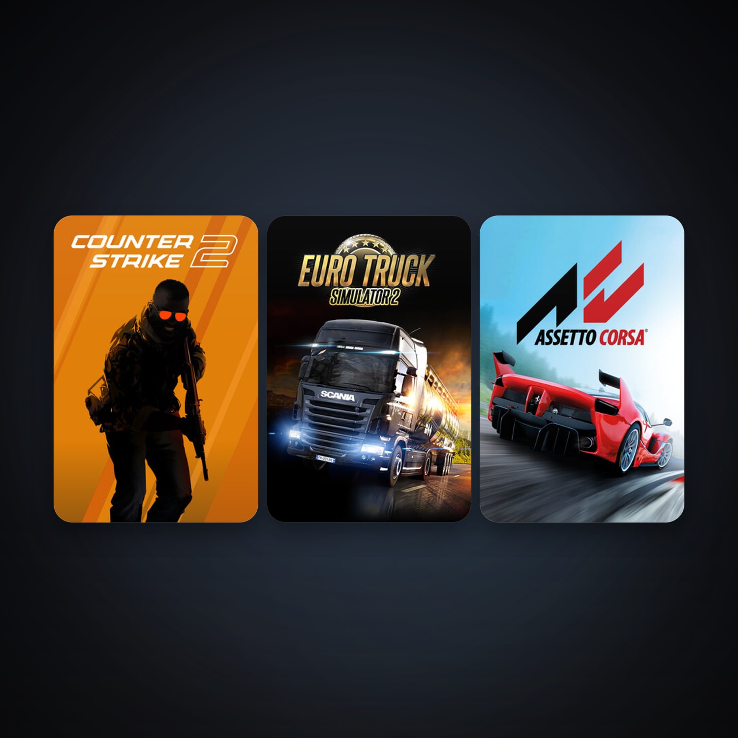 CS2 Prime + Euro Truck Simulator 2, 5 games, clean — HabibiAccounts