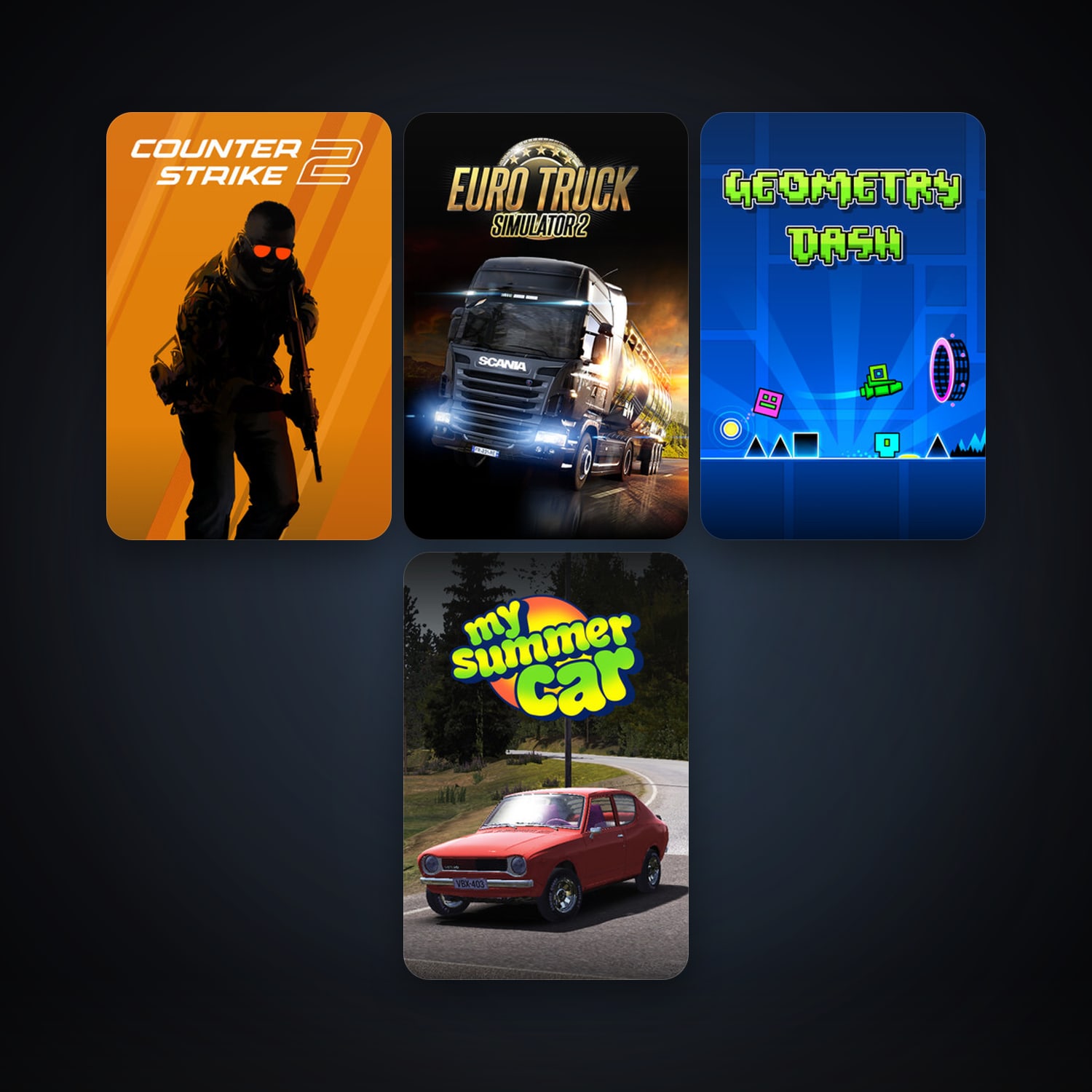 CS2 Prime + Euro Truck Simulator 2, 12 games, clean — HabibiAccounts