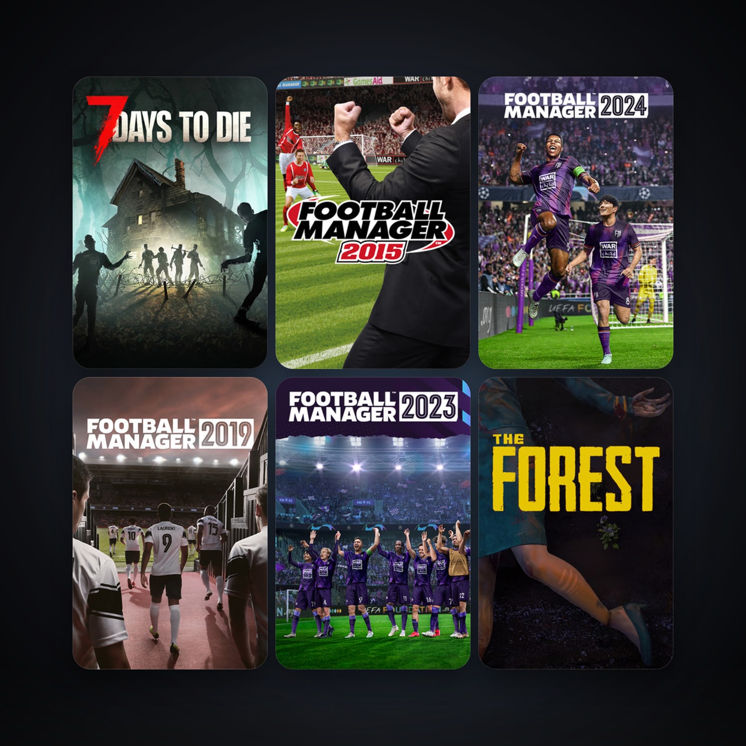 The Forest + 7 Days to Die, 77 games, Steam 10, clean — HabibiAccounts