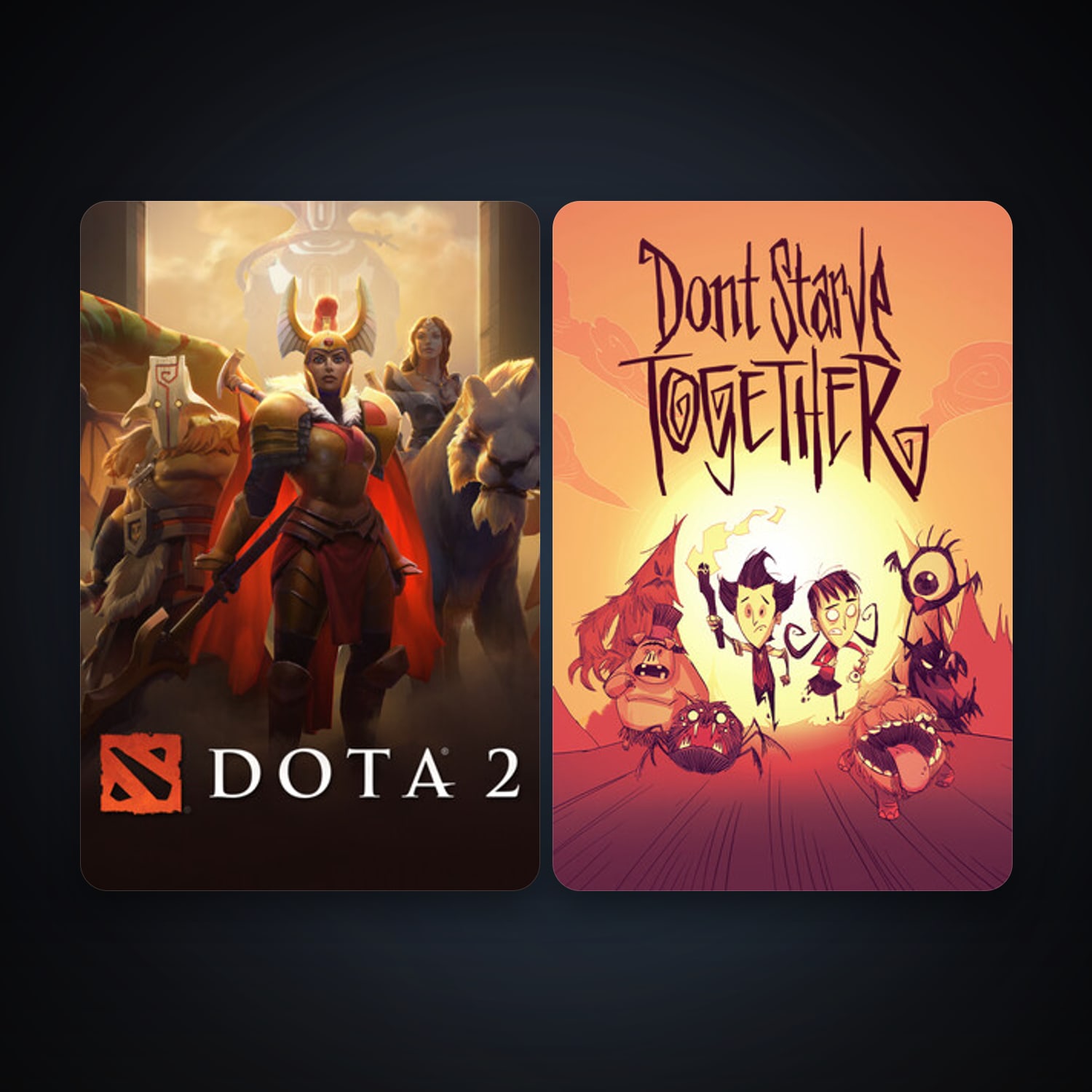 Dota 2 + Don't Starve Together, 2 games, clean — HabibiAccounts