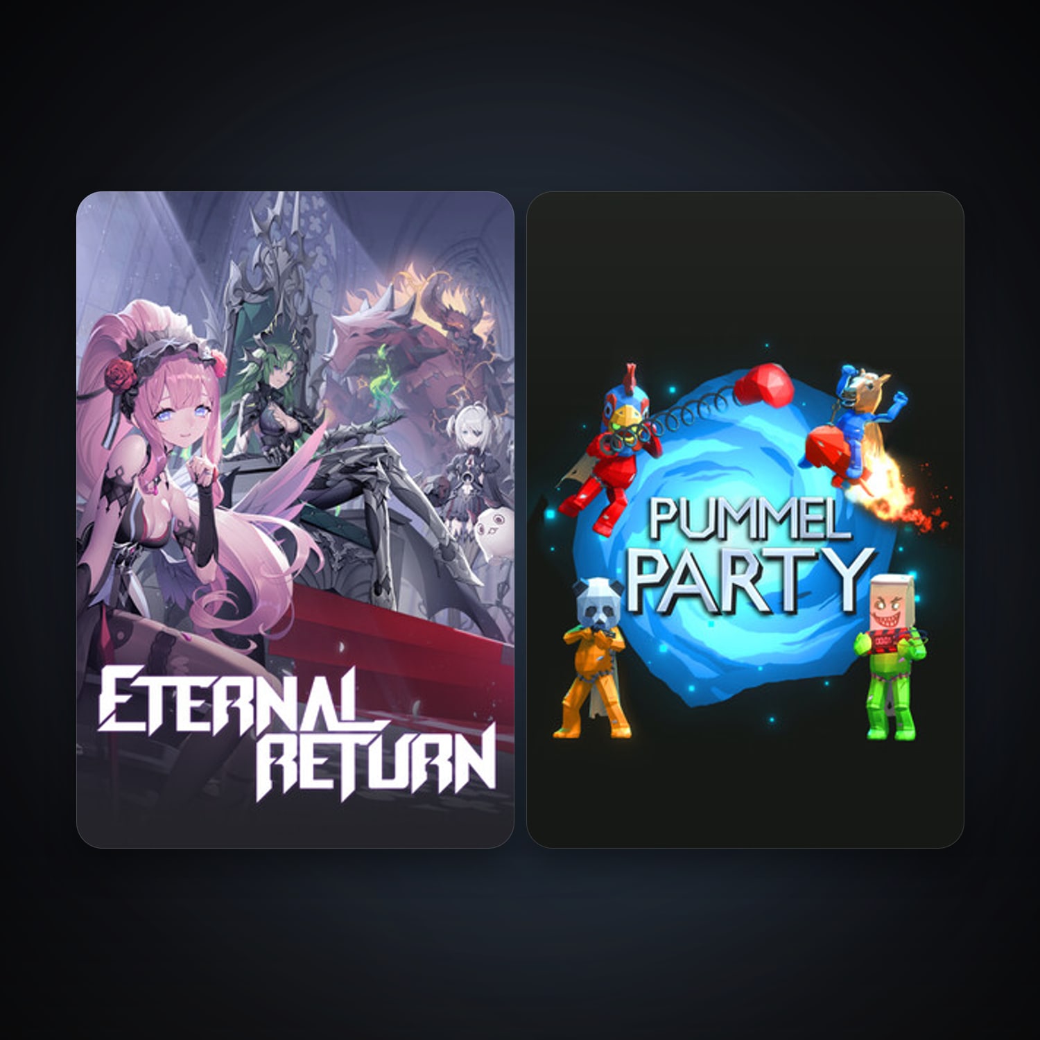 Pummel Party + Eternal Return, 3 games, clean — HabibiAccounts