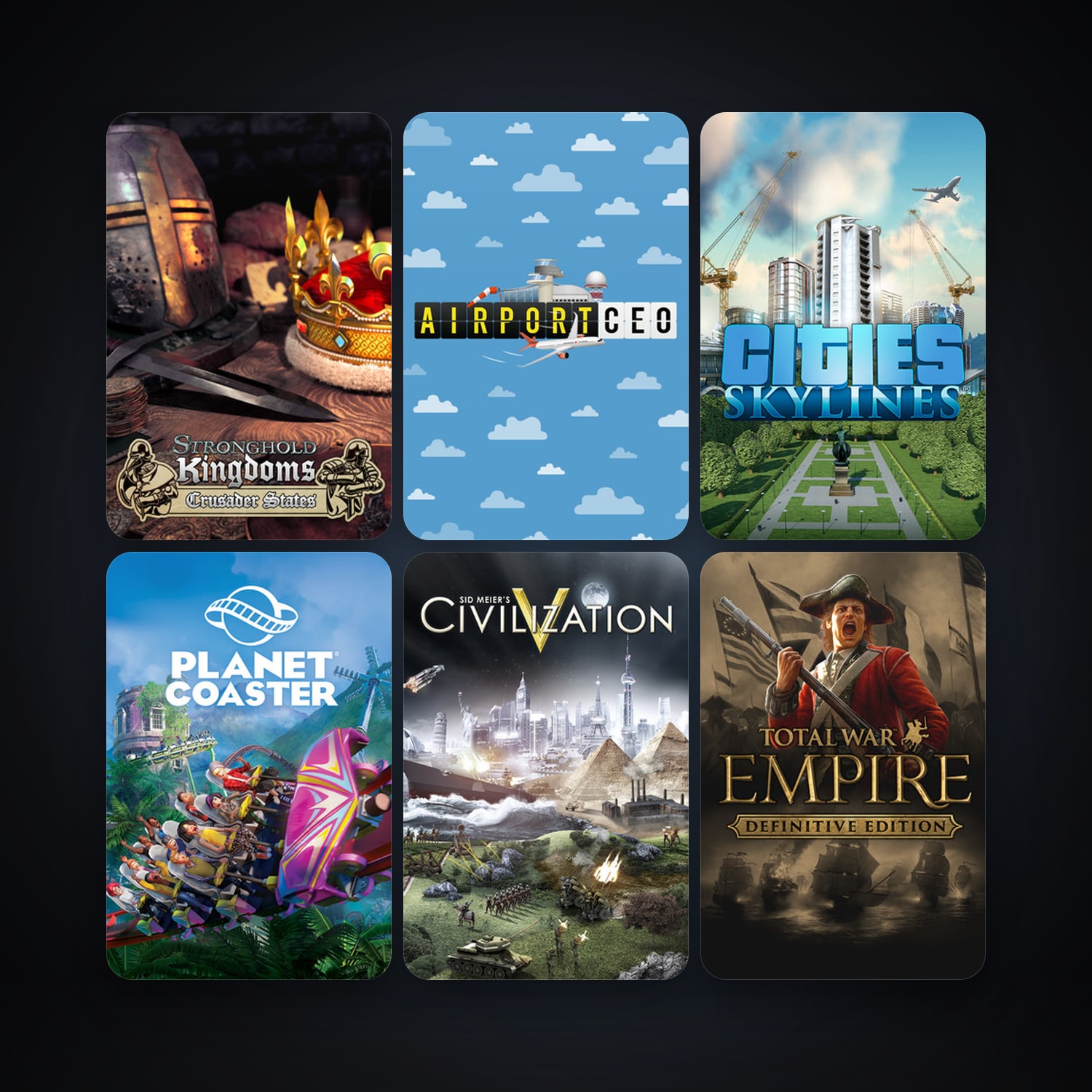 Sid Meier's Civilization V + Empire: Total War, 8 games, clean — HabibiAccounts