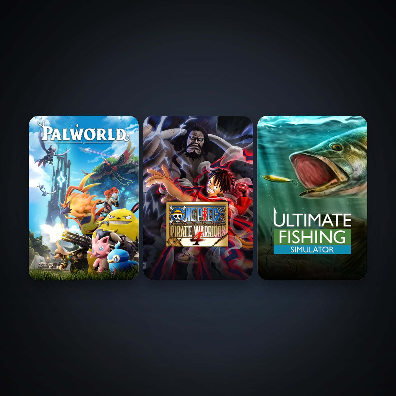 Ultimate Fishing Simulator + ONE PIECE: PIRATE WARRIORS 4, 10 games, clean — HabibiAccounts