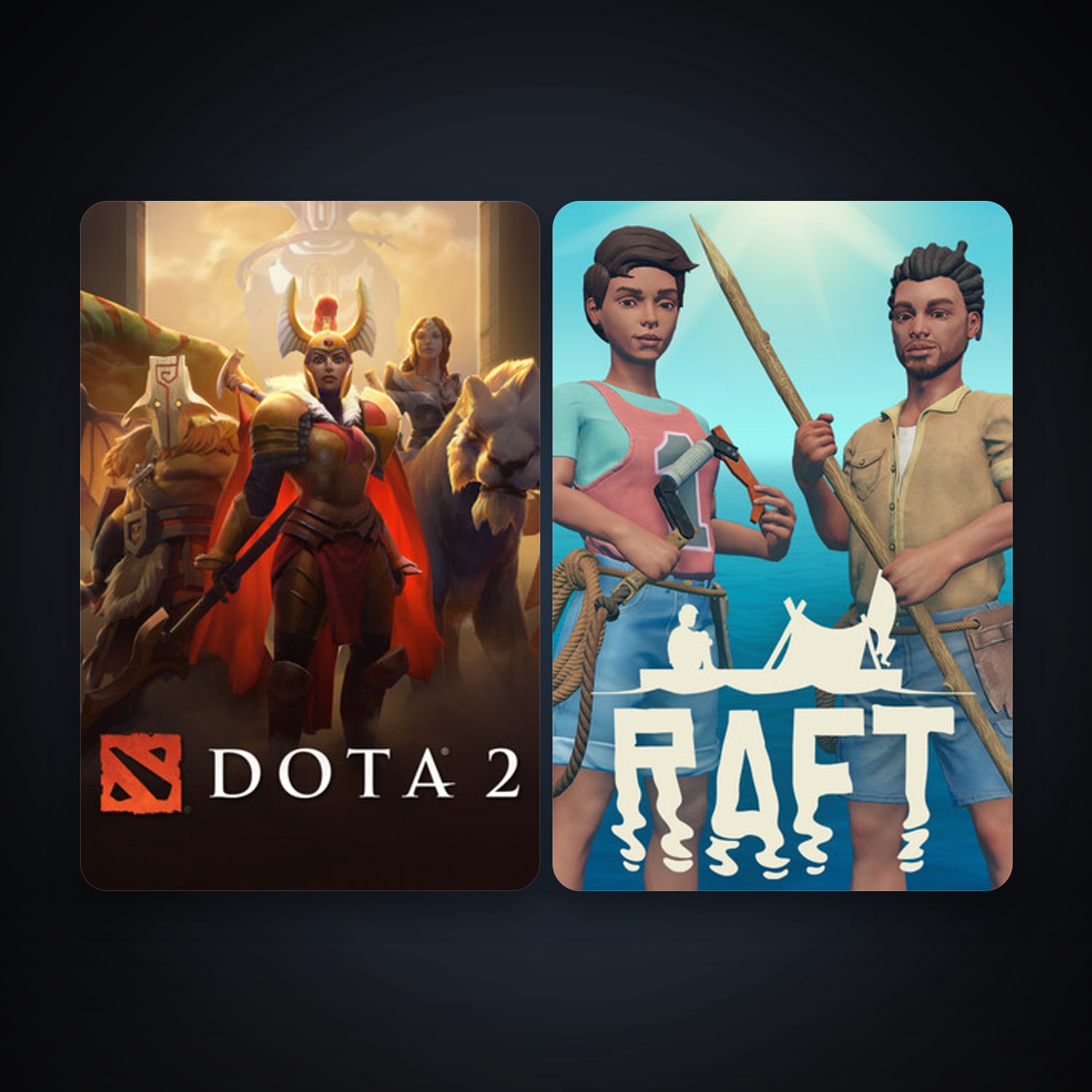 Dota 2 + Raft, 2 games, clean — HabibiAccounts