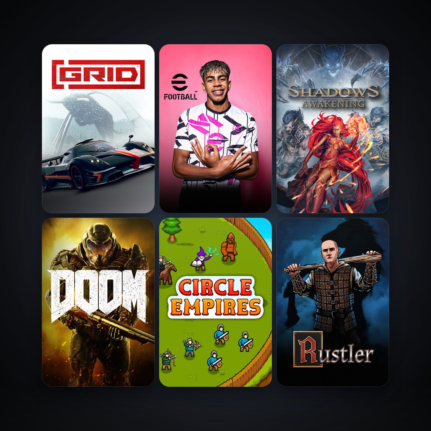 DOOM + Shadows: Awakening, 7 games, clean — HabibiAccounts