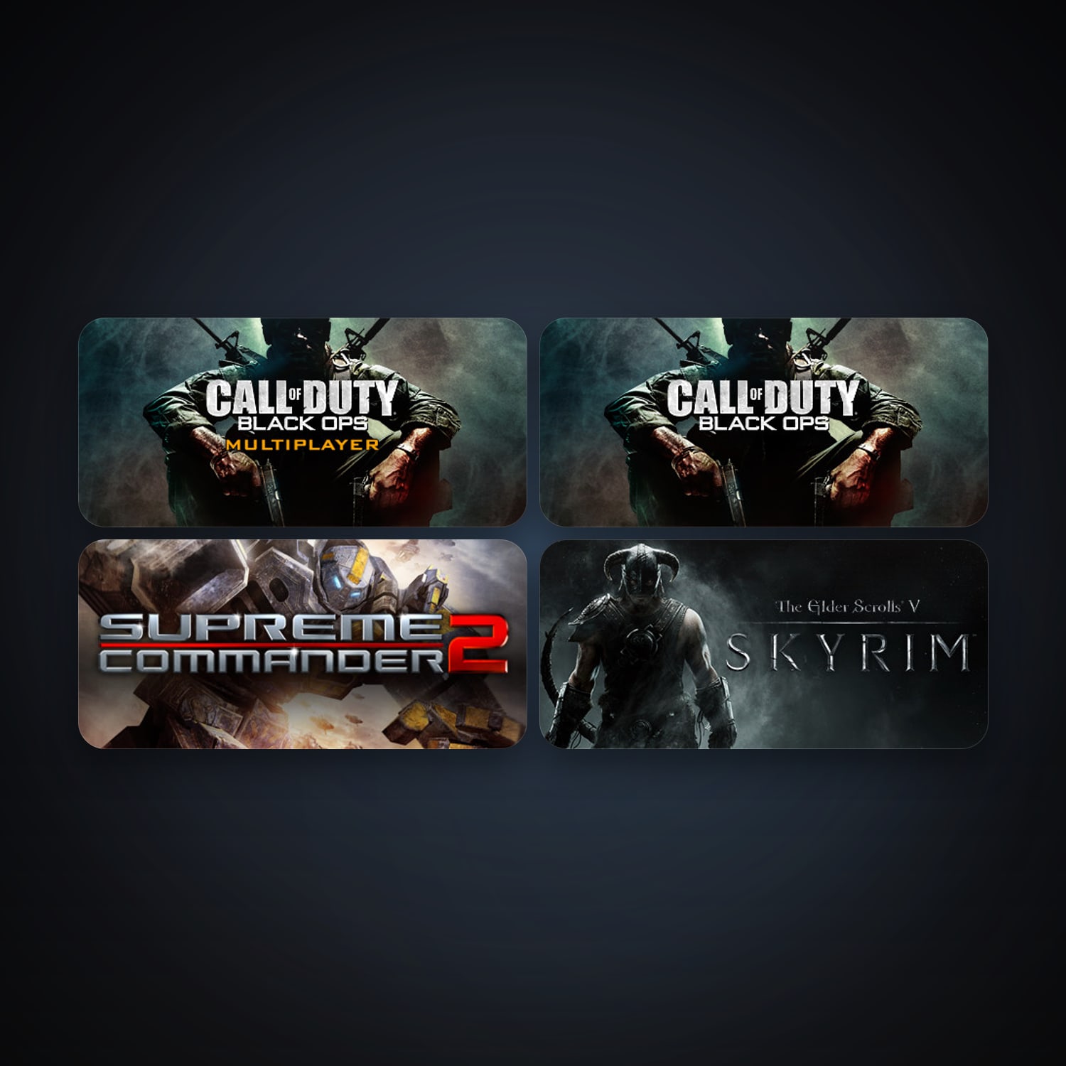 Supreme Commander 2 + Call of Duty: Black Ops, 4 games, clean — HabibiAccounts
