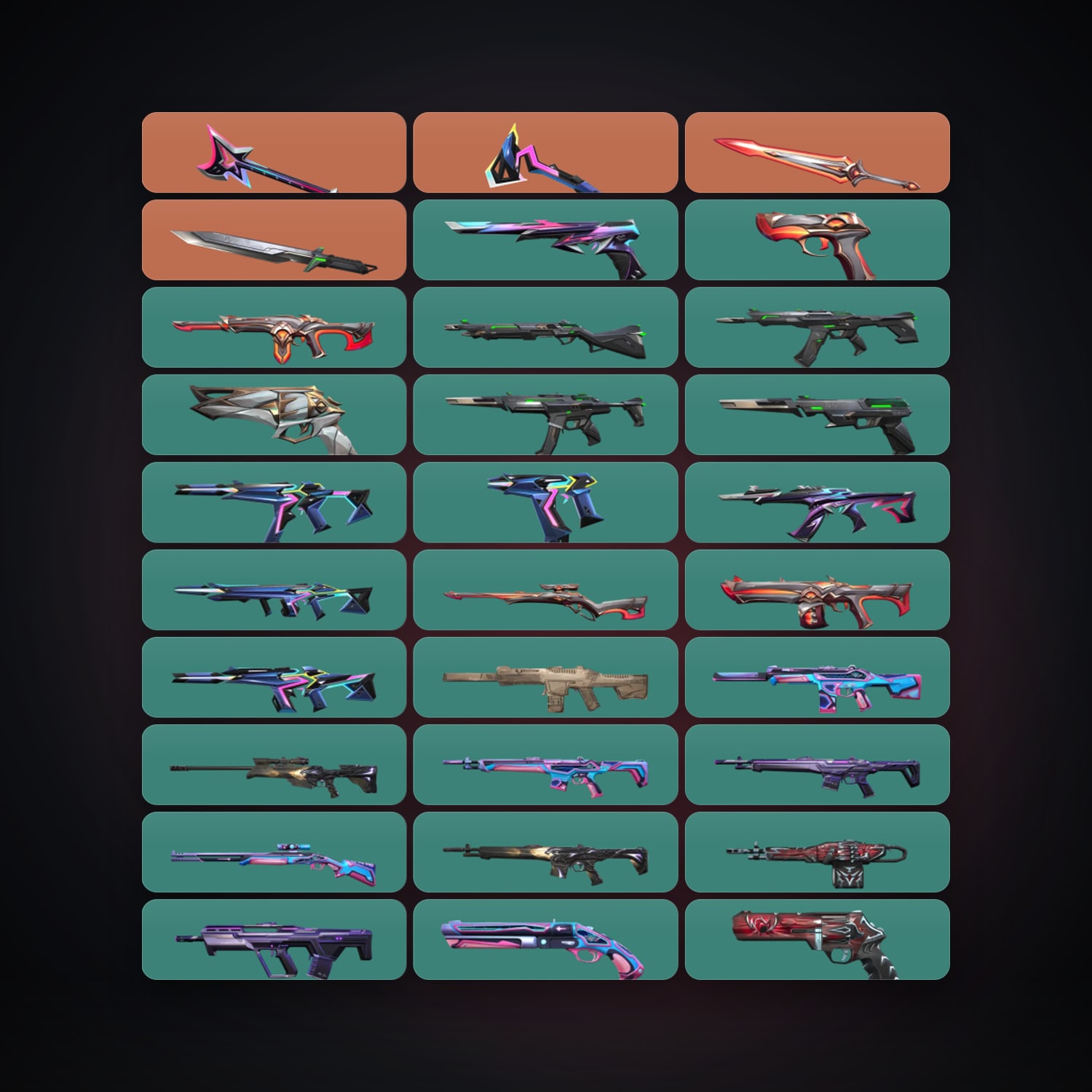 LA Gold 1 locker — 4 knives, 51 skins, lvl 145 · 261375629 — HabibiAccounts