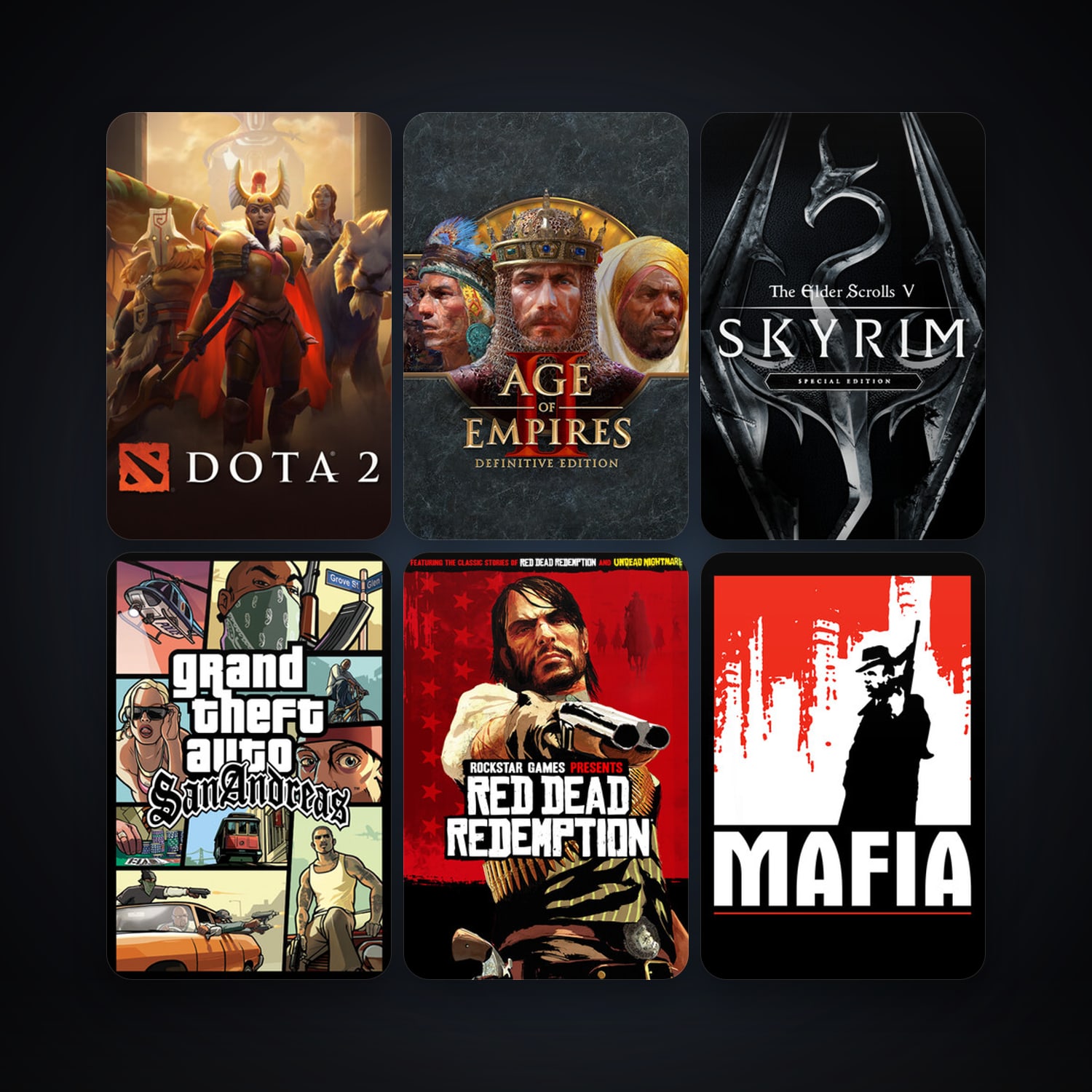 Dota 2 + Grand Theft Auto: San Andreas, 13 games, clean — HabibiAccounts