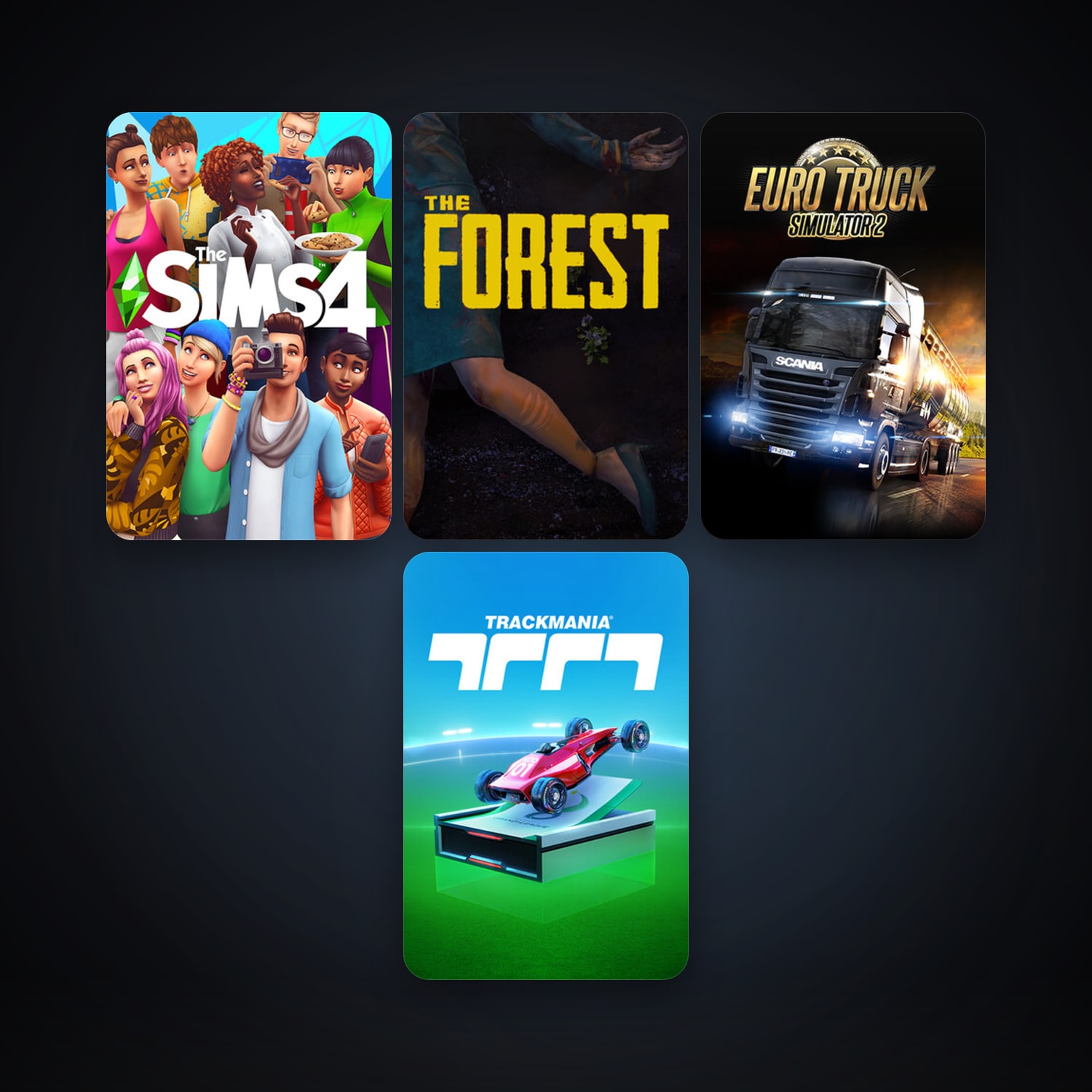 Euro Truck Simulator 2 + The Forest, 8 games, clean — HabibiAccounts