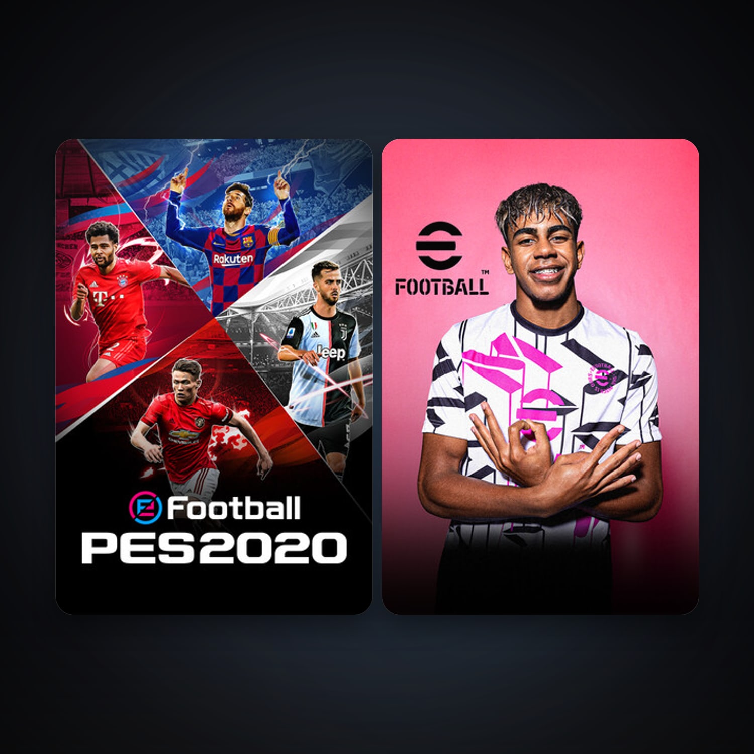 eFootball PES 2020 + eFootball 2024, 2 games, clean — HabibiAccounts