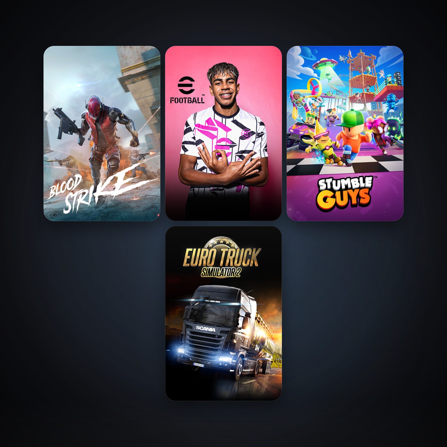 Euro Truck Simulator 2 + eFootball 2024, 10 games, clean — HabibiAccounts