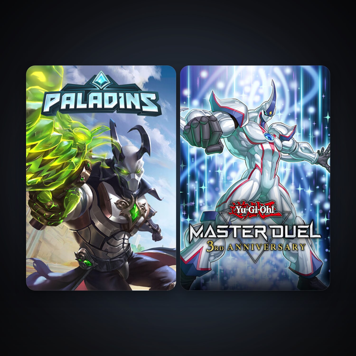 Paladins + Yu-Gi-Oh! Master Duel, 5 games, clean — HabibiAccounts