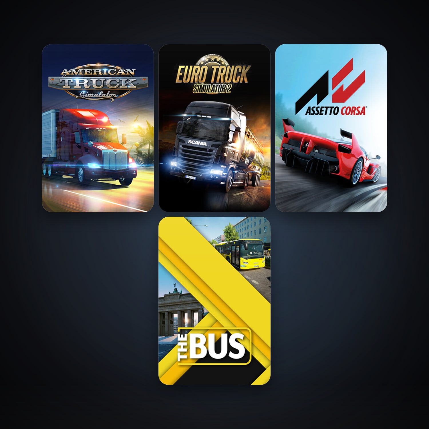 Euro Truck Simulator 2 + Assetto Corsa, 5 games, clean — HabibiAccounts