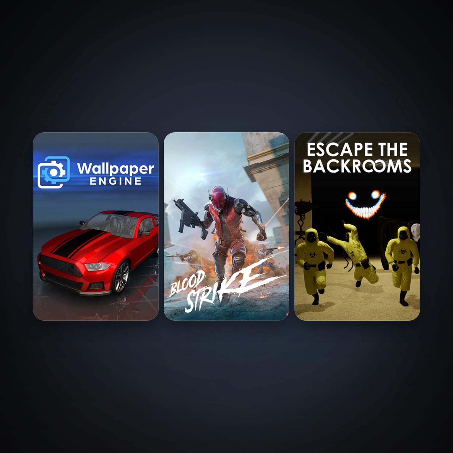 Wallpaper Engine + Escape the Backrooms, 6 games, clean — HabibiAccounts