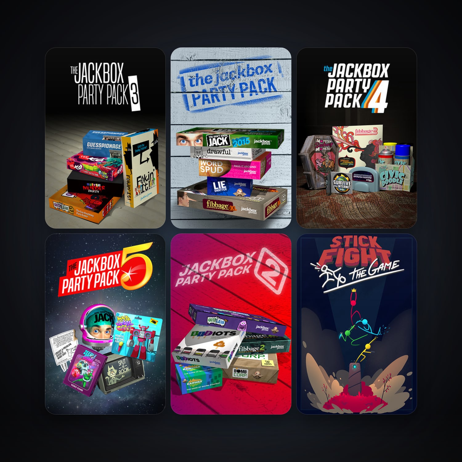 The Jackbox Party Pack + Quiplash, 11 games, Steam 10, clean — HabibiAccounts