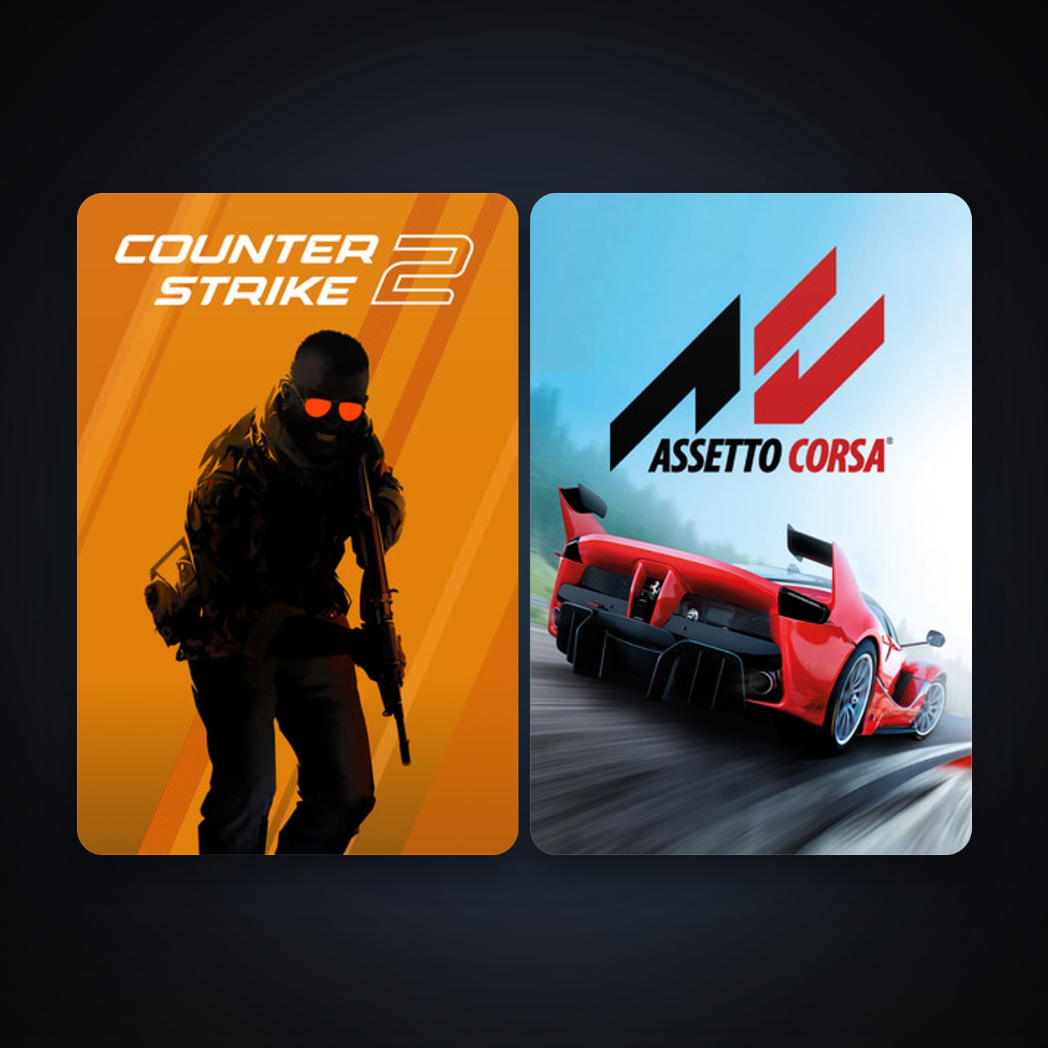 CS2 Prime + Assetto Corsa, 2 games, clean — HabibiAccounts