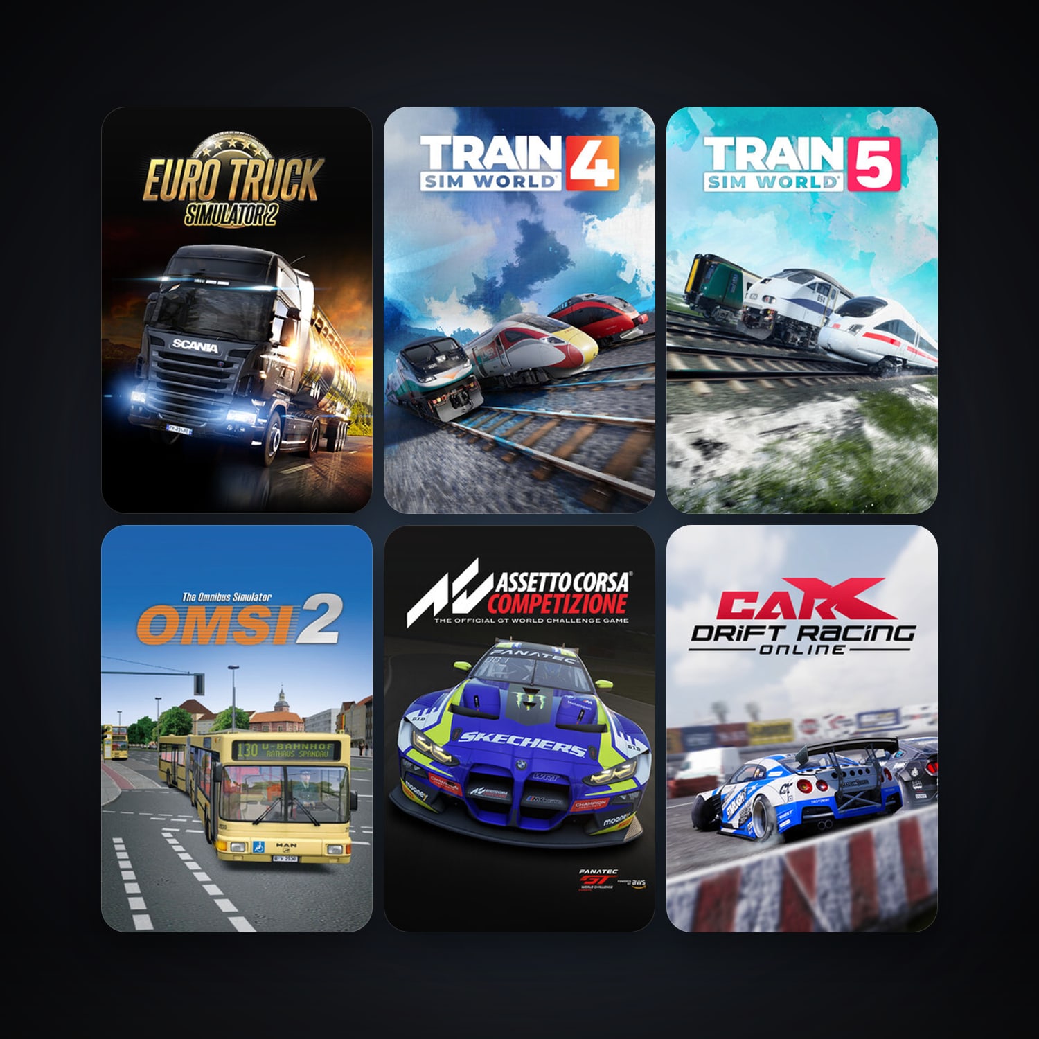 Train Simulator Classic + Euro Truck Simulator 2, 14 games, clean — HabibiAccounts