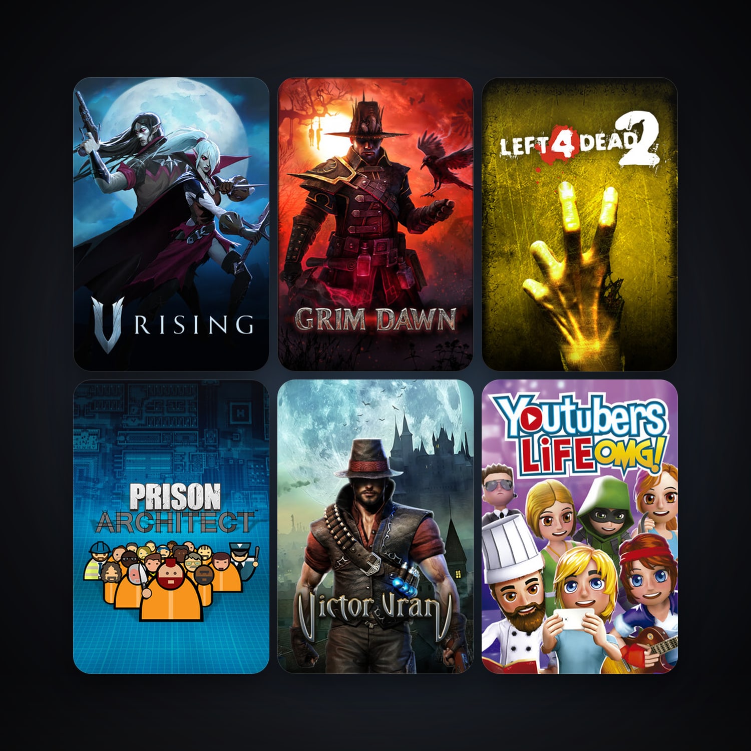 Left 4 Dead 2 + Grim Dawn, 60 games, Steam 10, clean — HabibiAccounts