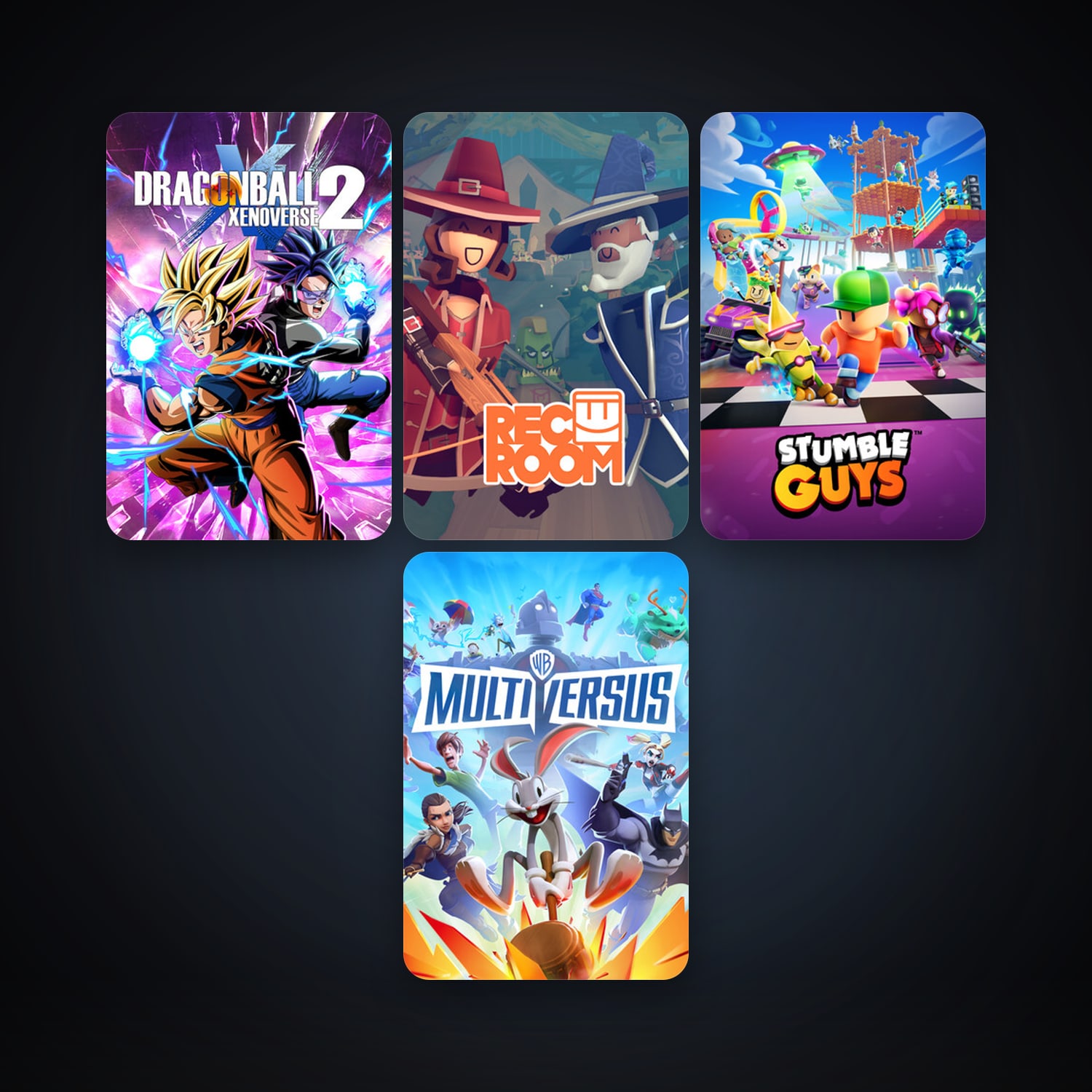 DRAGON BALL XENOVERSE 2 + Rec Room, 20 games, clean — HabibiAccounts