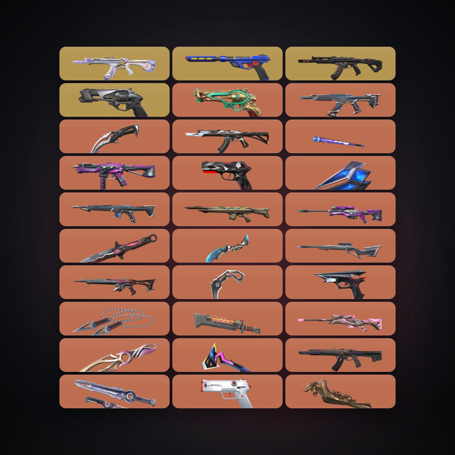 NA Gold 1 locker — 21 knives, 232 skins, lvl 220 — HabibiAccounts