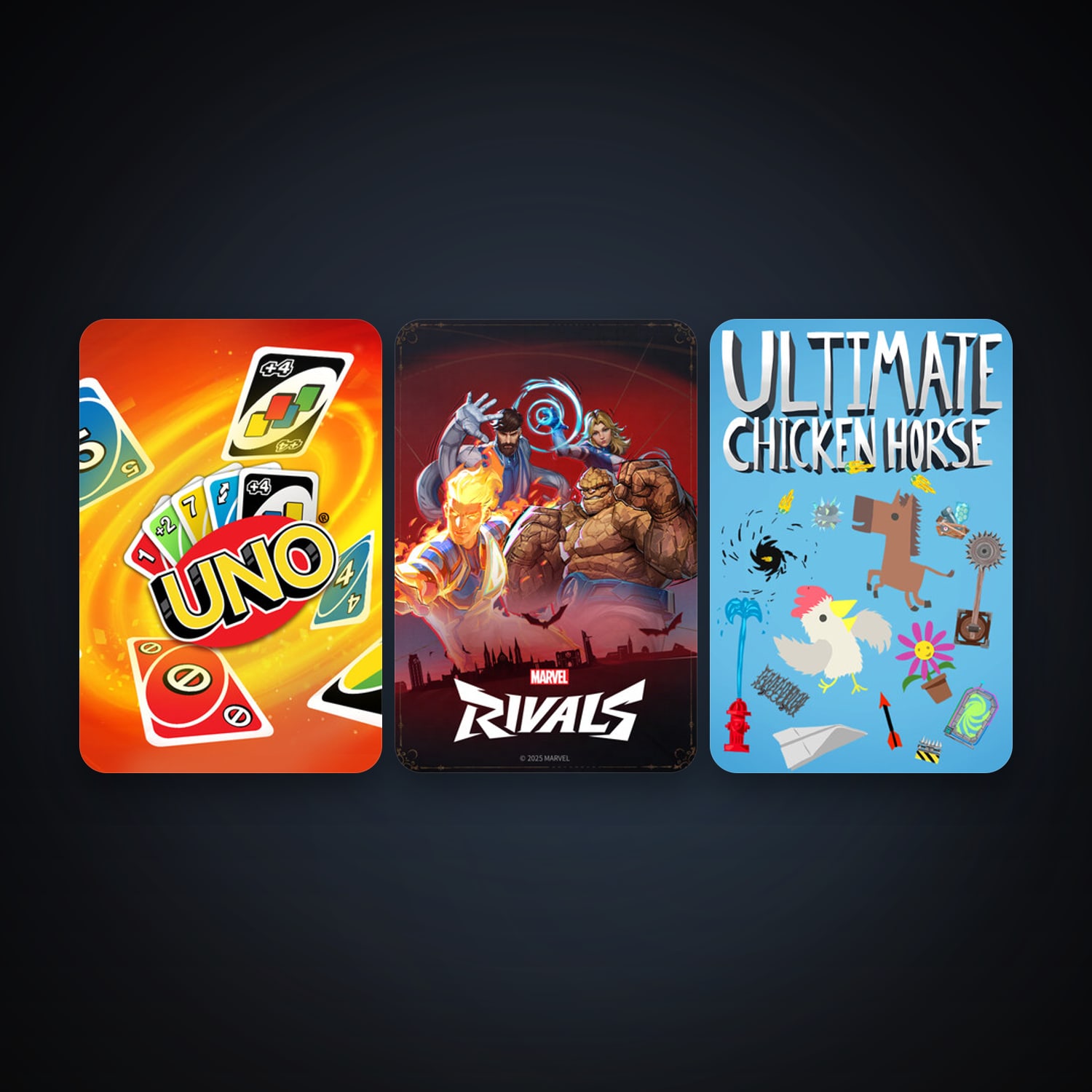 Ultimate Chicken Horse + UNO, 5 games, clean — HabibiAccounts