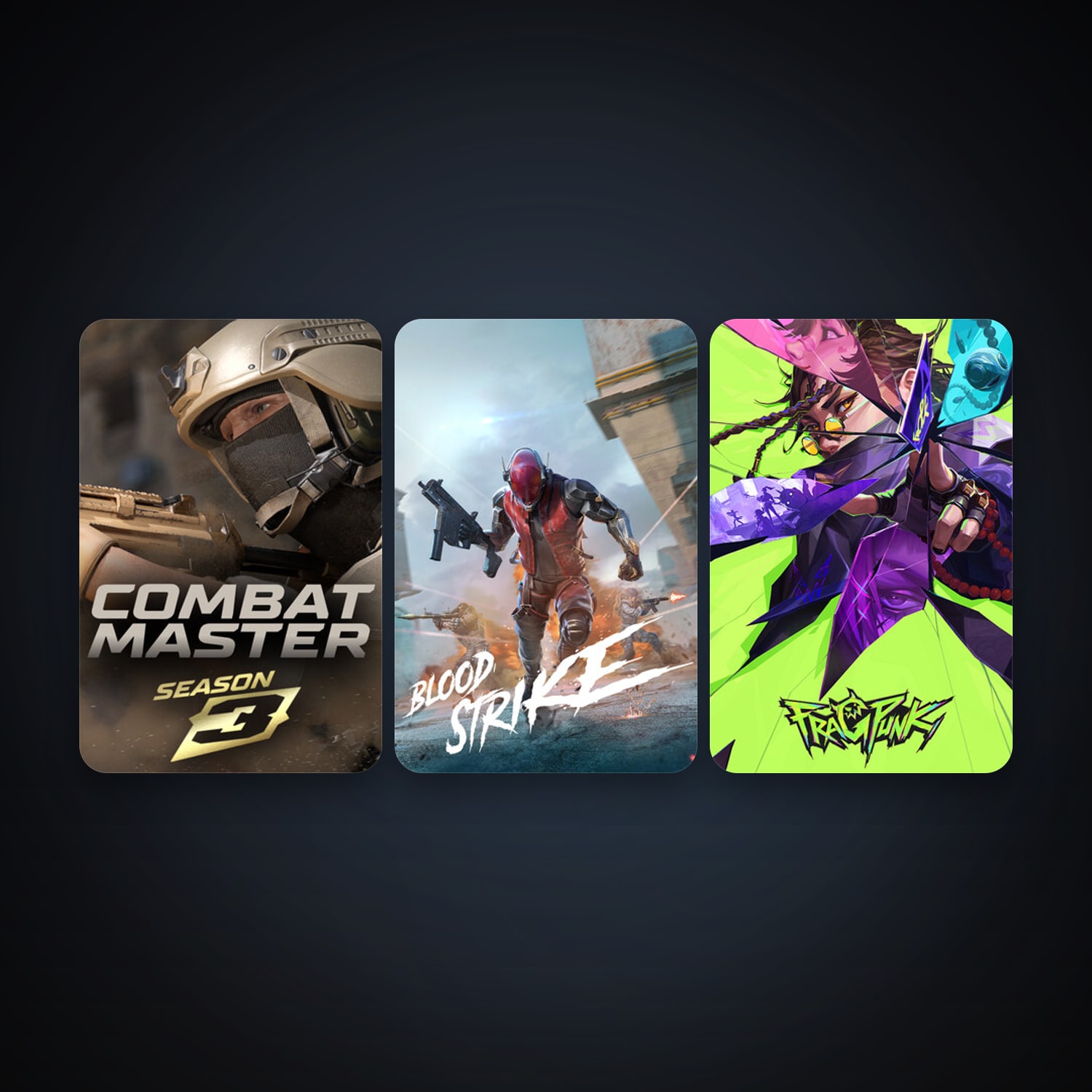 Combat Master: Season 1 + FragPunk, 4 games, clean — HabibiAccounts