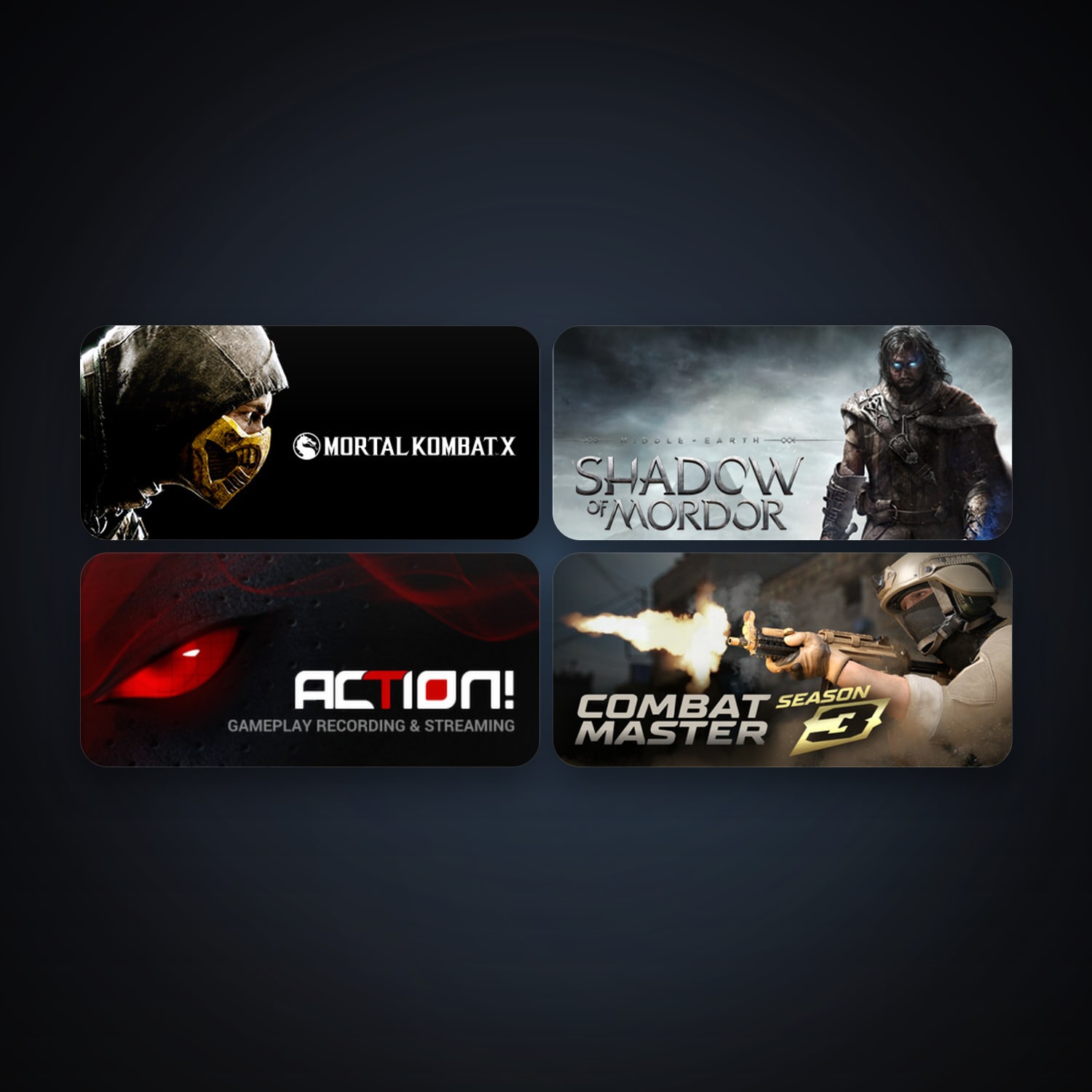 Action! - Gameplay Recording and Streaming + Middle-earth: Shadow of Mordor, 6 games, clean — HabibiAccounts