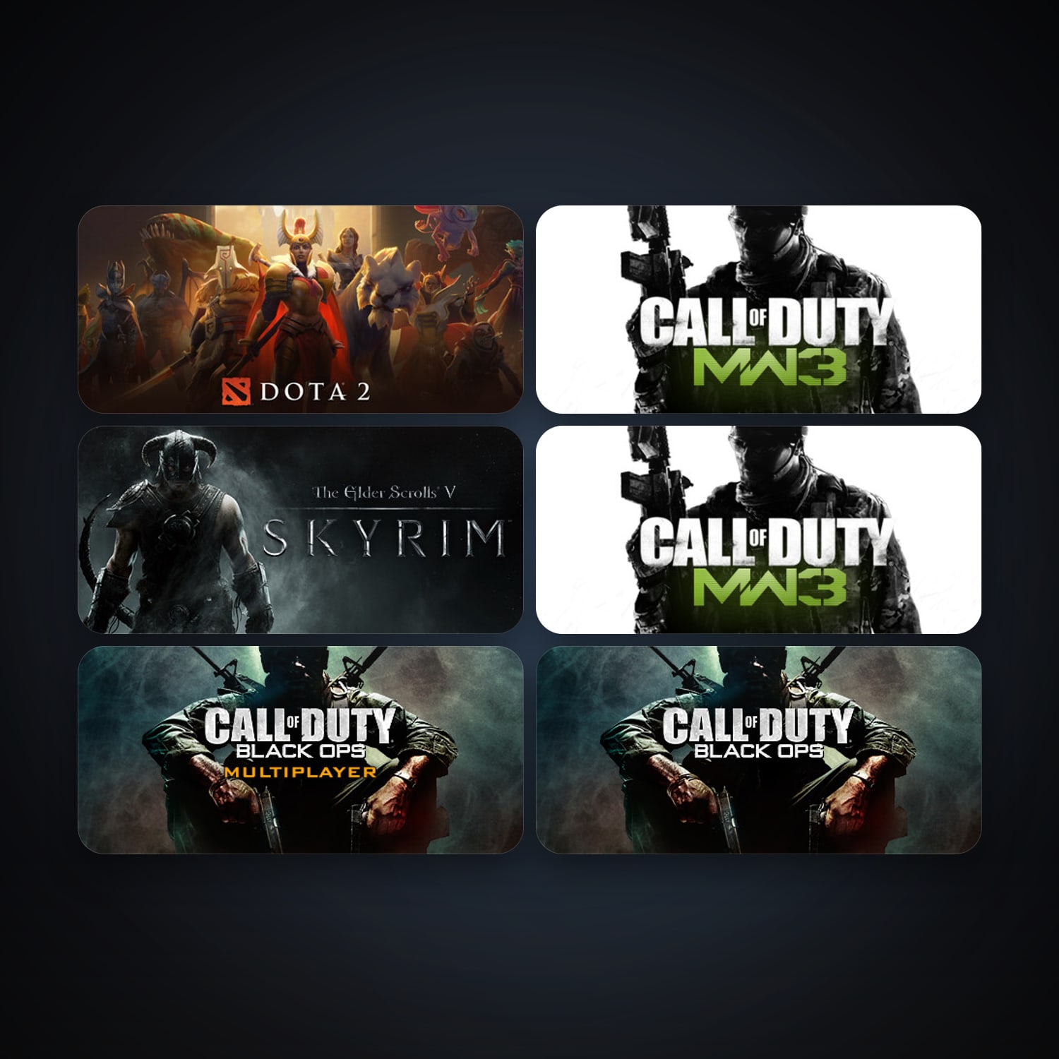 Dota 2 + Call of Duty: Modern Warfare 3 (2011), 6 games, clean — HabibiAccounts